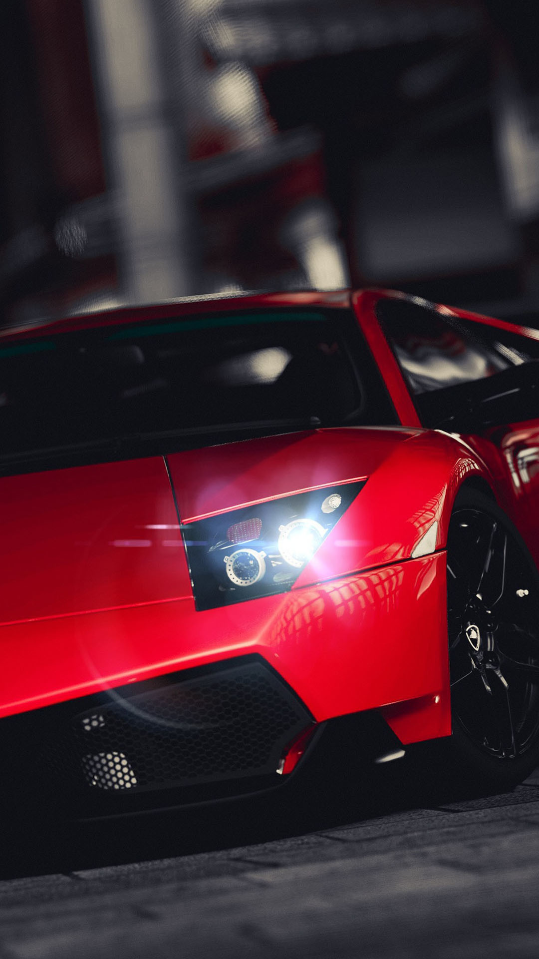 Lamborghini Murciélago, Supercar, Rosso, immagine di sfondo iPhone