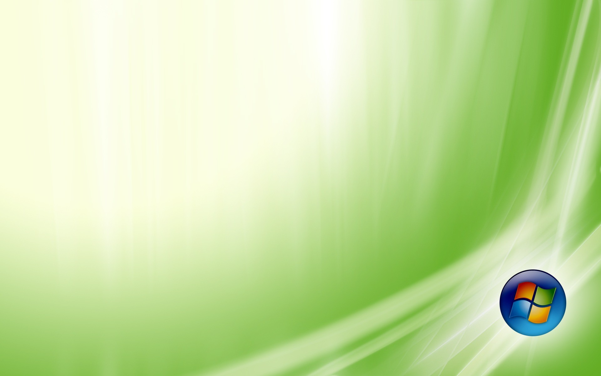 Windows 7, Logo Windows, Onde di luce, Verde chiaro, Full HD, sfondo per portatile