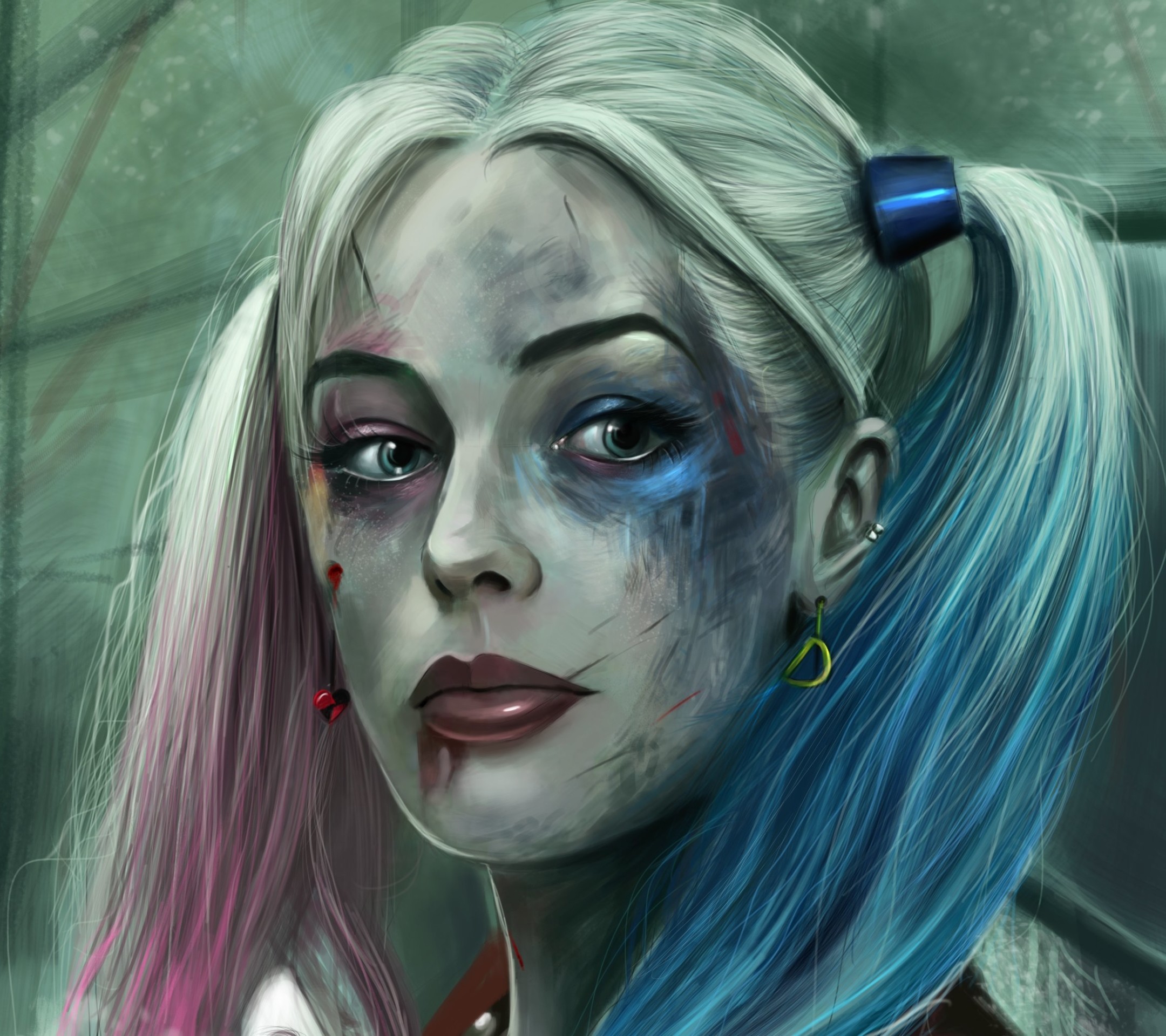 Harley Quinn, Margot Robbie, Ritratto, Arte digitale, sfondo per iPad e tablet