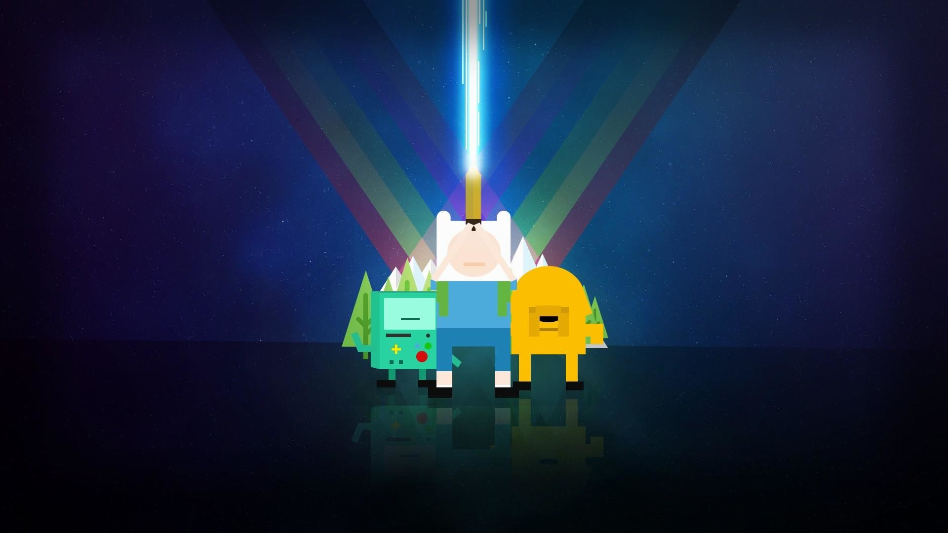 Finn, Jake il cane, BMO, Adventure Time, Pixel art, Full HD, sfondo desktop