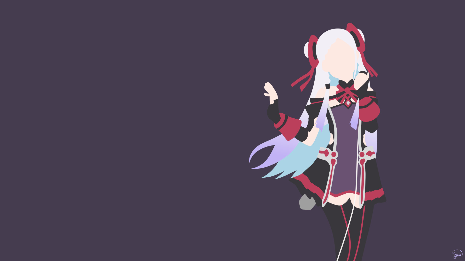 Yuna, Sword Art Online: Ordinal Scale, Minimalista, Full HD, sfondo Windows 11