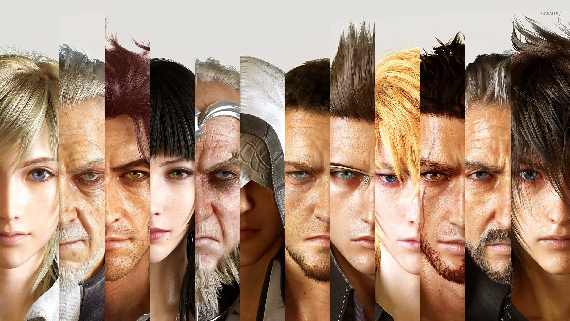 Final Fantasy XV, Lunafreya Nox Fleuret, Regis Lucis Caelum, Noctis Lucis Caelum, Ritratti, Collage, sfondo desktop