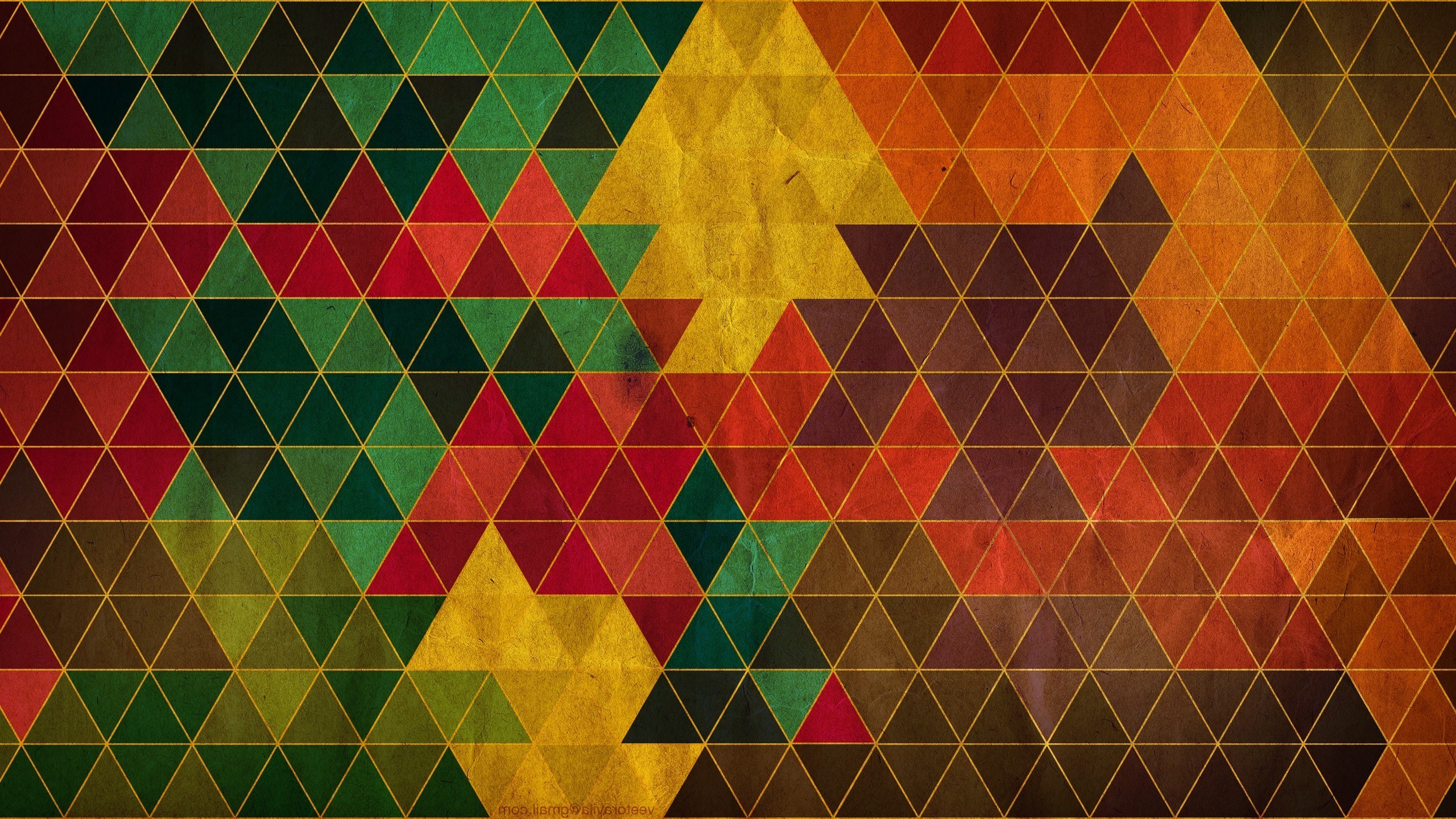 Triangoli, Mosaico, Autunnale, 2560x1440, sfondo per PC