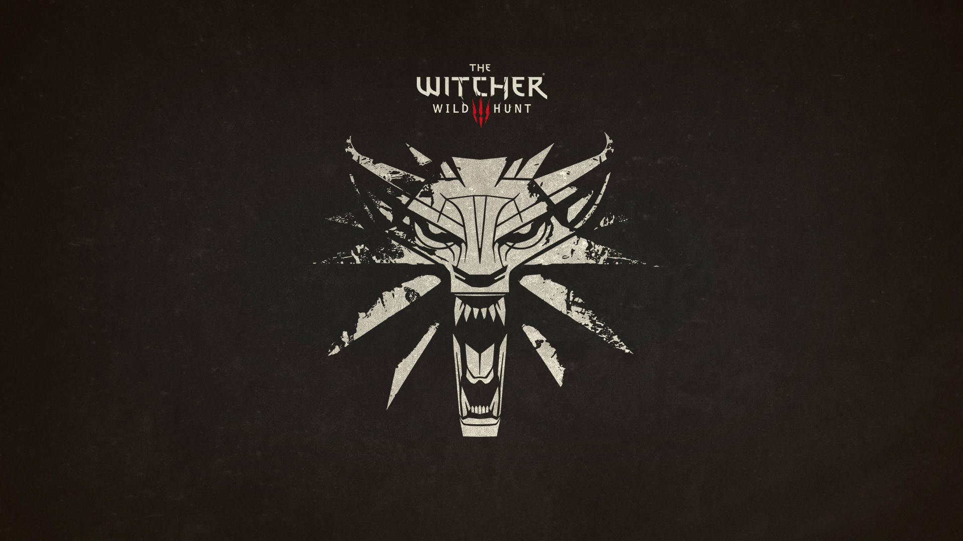Medaglione del Lupo, Logo The Witcher 3, Minimalismo, Marrone, 1920x1080, sfondo per PC