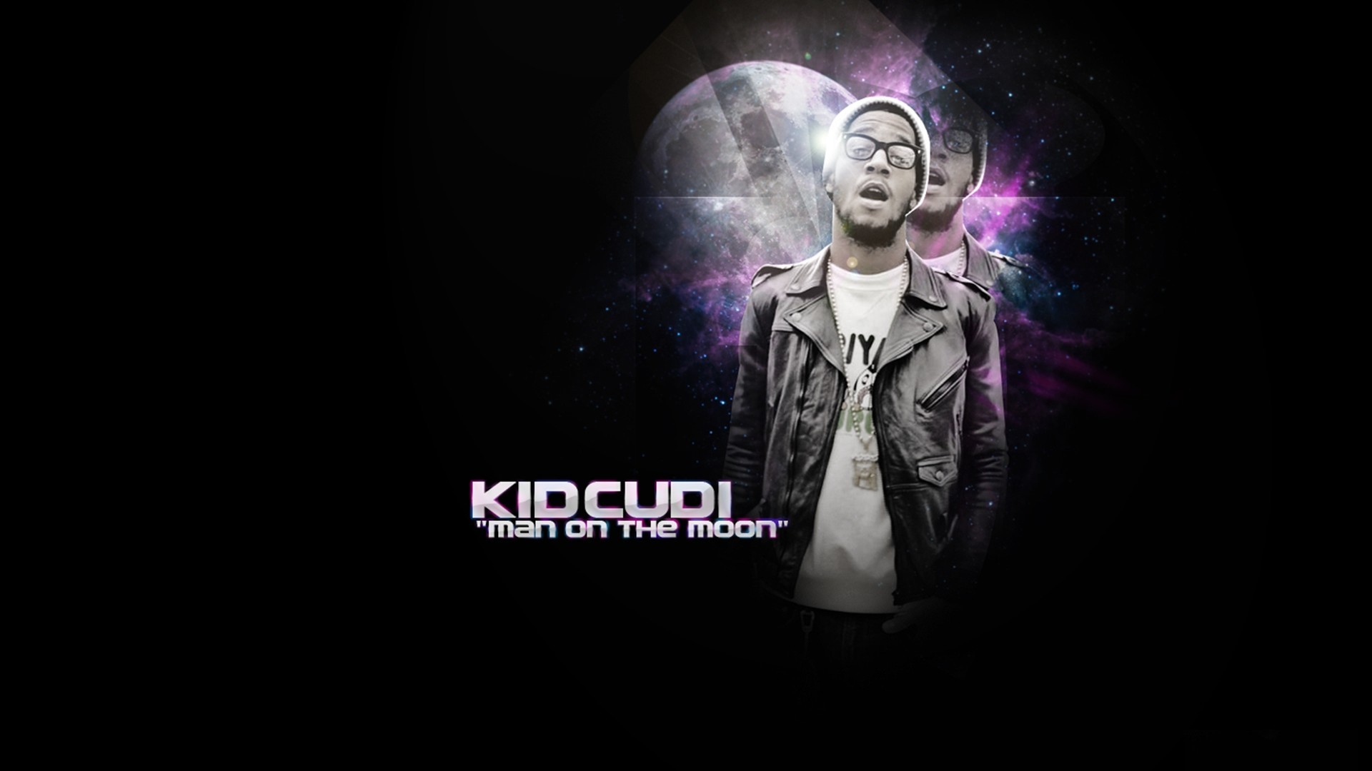 Kid Cudi, Man on the Moon, Rapper, Sfondo nero, 1920x1080, wallpaper desktop