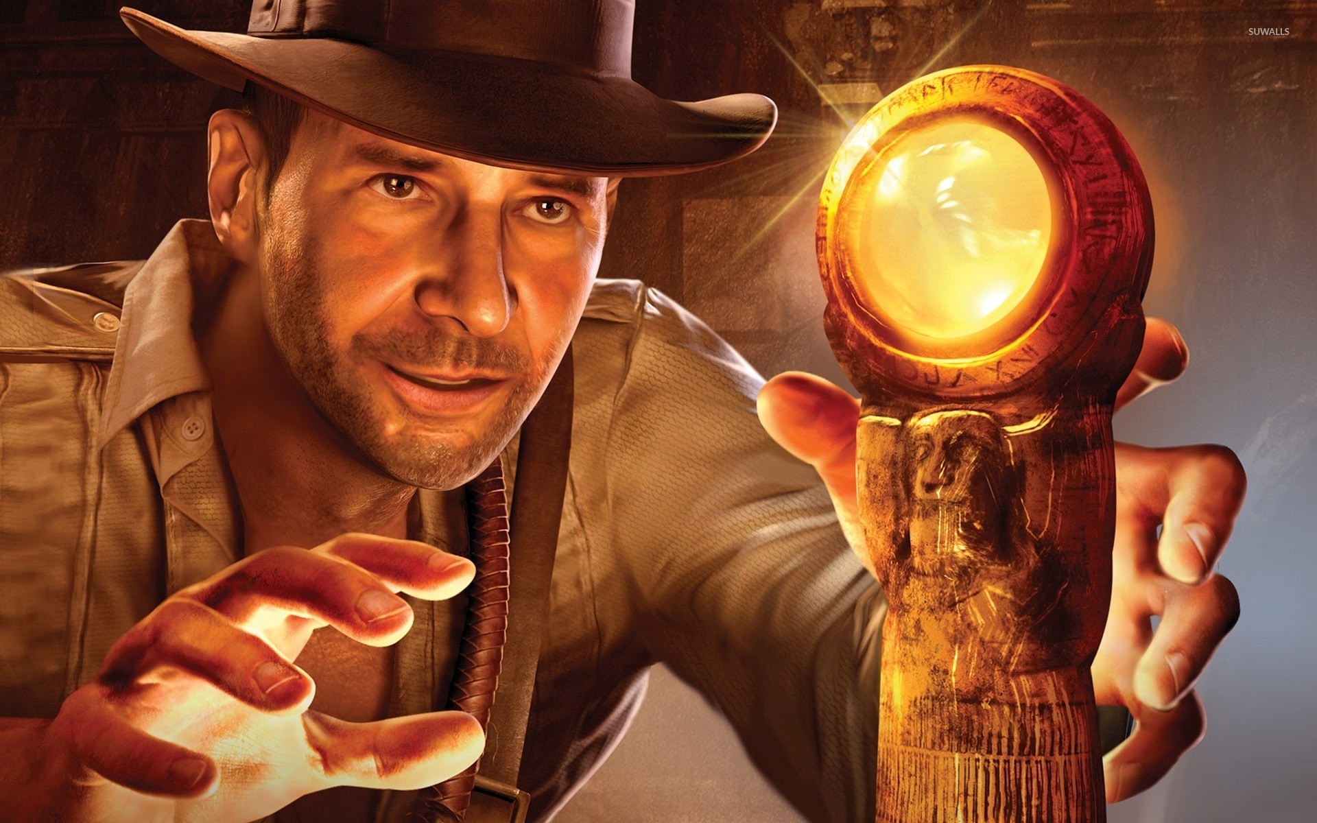 Indiana Jones, Harrison Ford, Bastone di Ra, Illustrazione digitale, sfondo per portatile