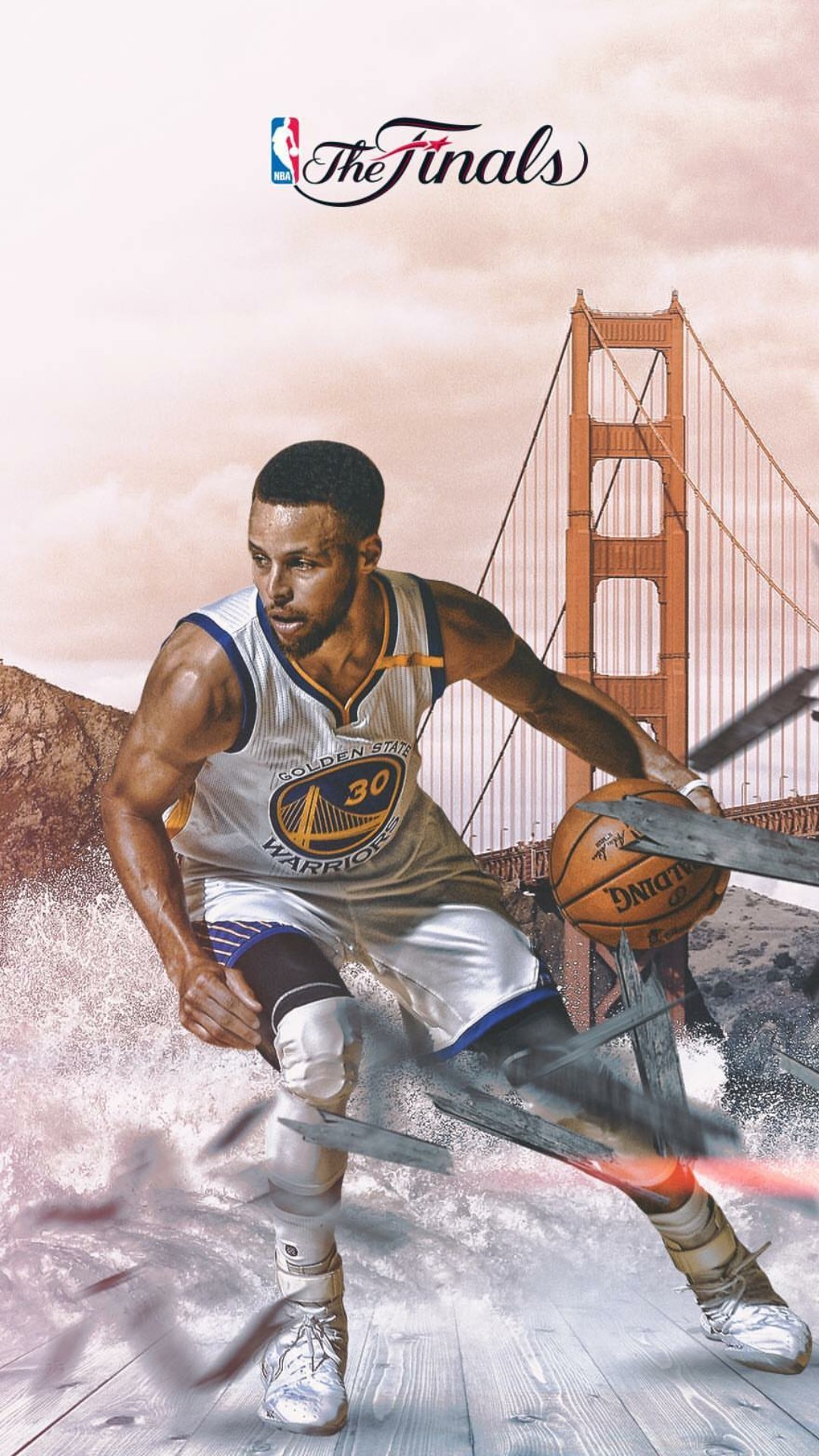 Stephen Curry, Finali NBA, Golden Gate Bridge, Golden State Warriors, sfondo cellulare Android