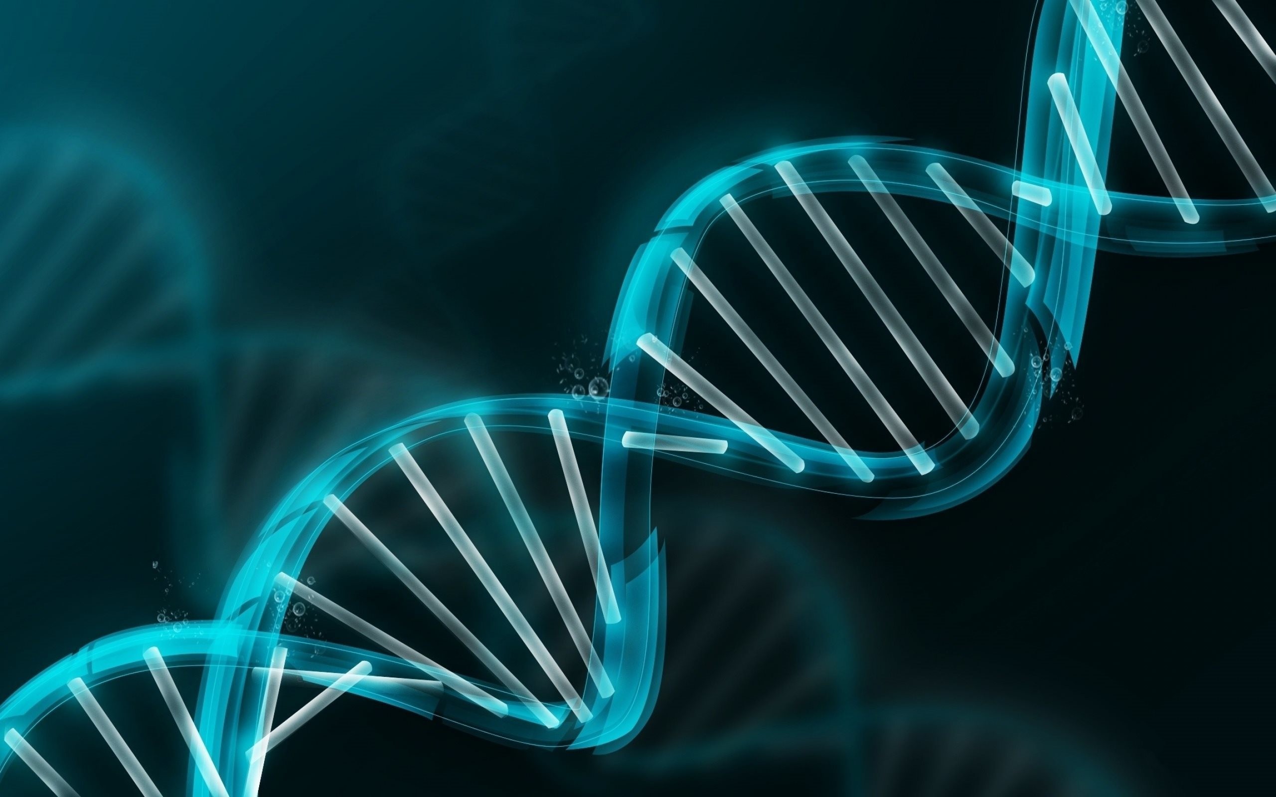 DNA, Doppia elica, Turchese, Sfondo scuro, 2560x1600, wallpaper desktop