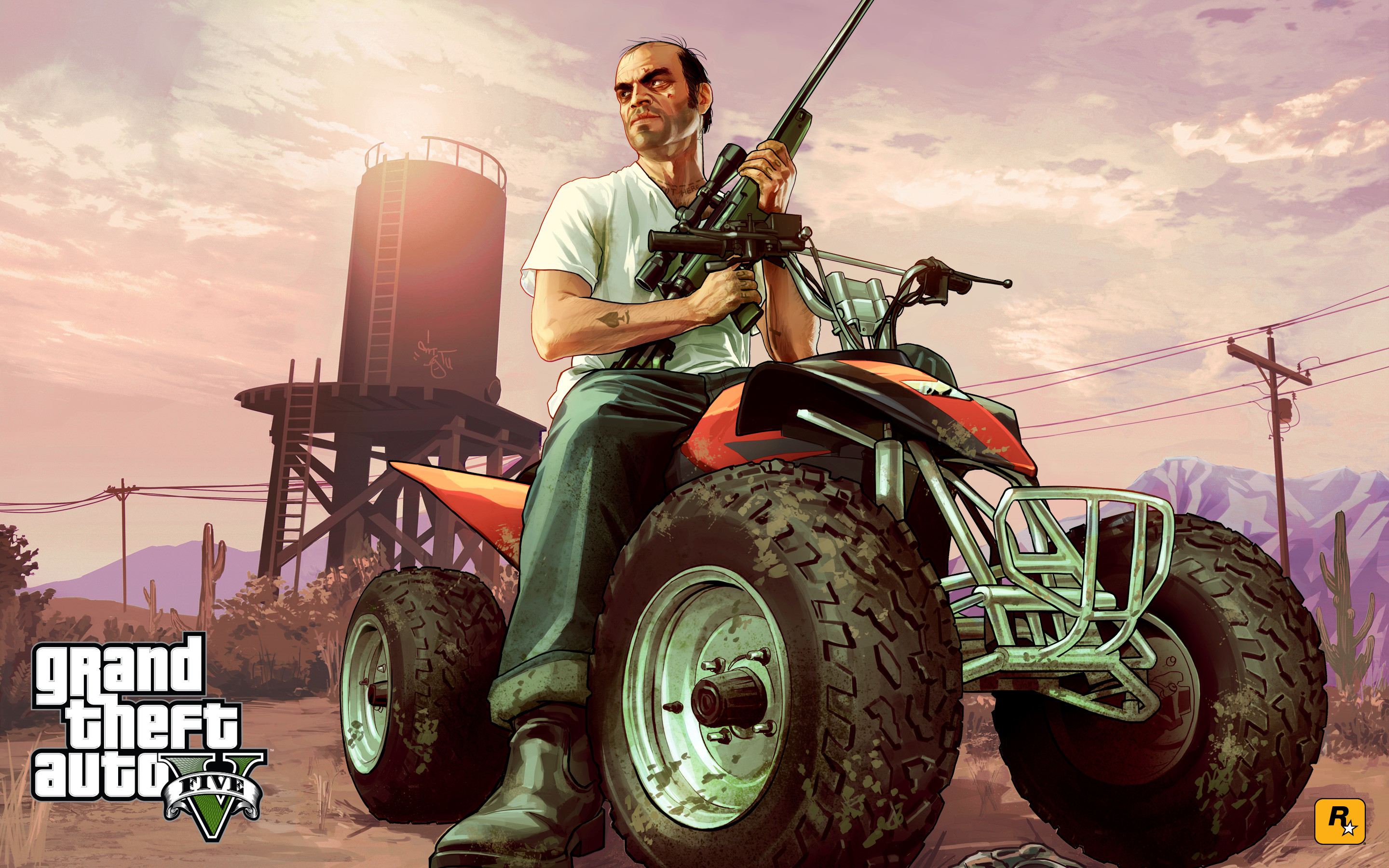 Trevor Philips, Grand Theft Auto V, Quad, Deserto, 2880x1800, sfondo MacBook Pro