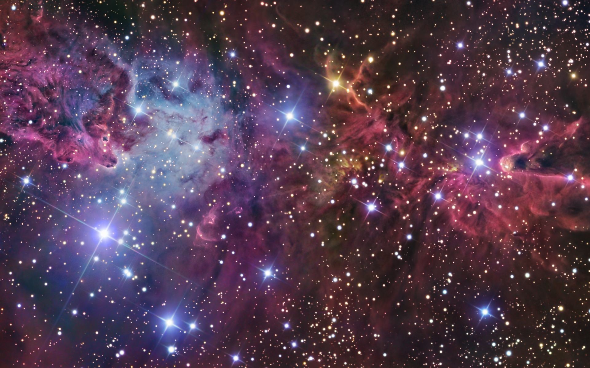Nebulosa, Ammasso stellare, Rosa, Blu, 1920x1200, immagine di sfondo