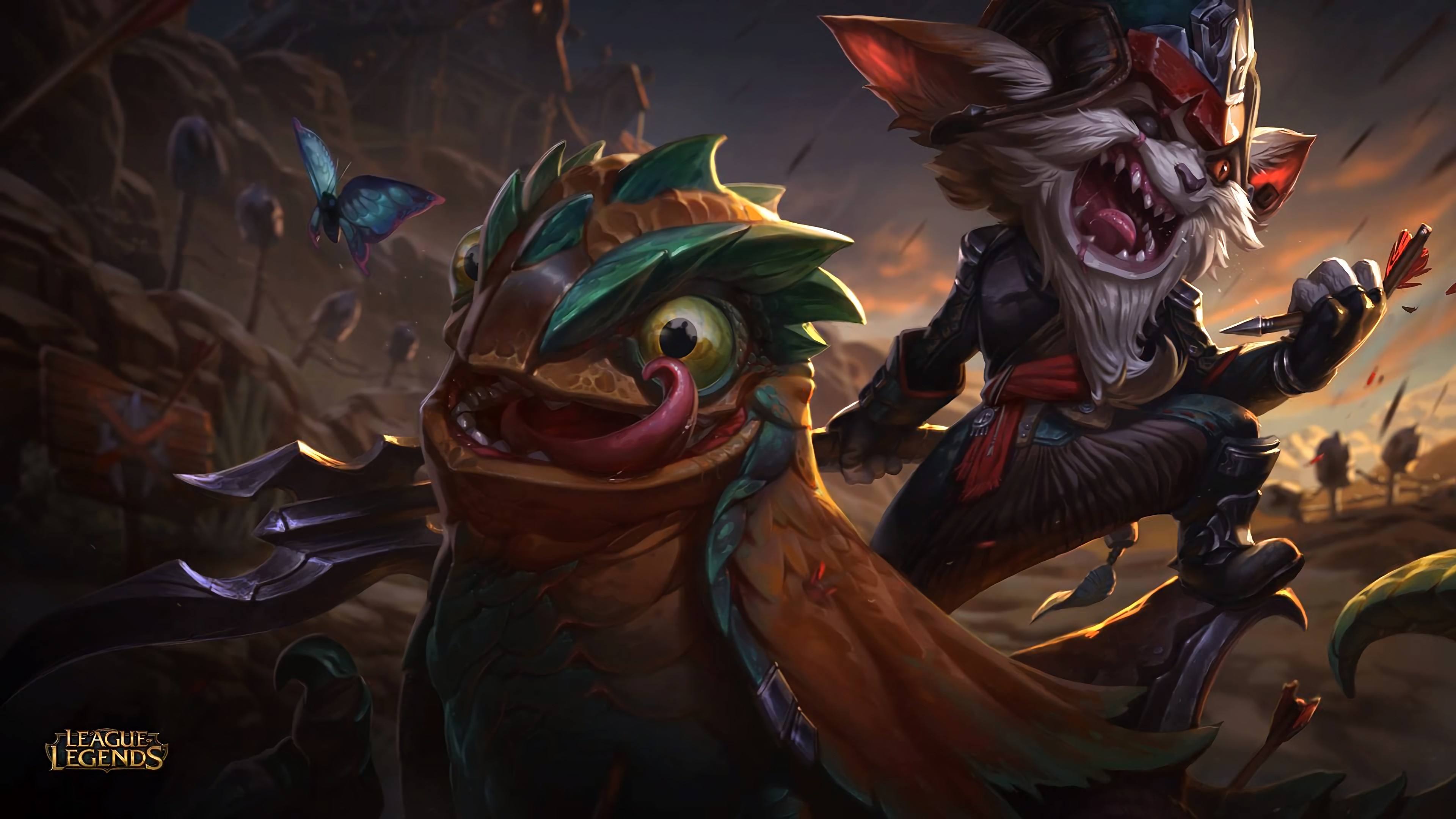 Kled, Skaarl, League of Legends, Arte ufficiale, 16:9 4K, sfondo widescreen