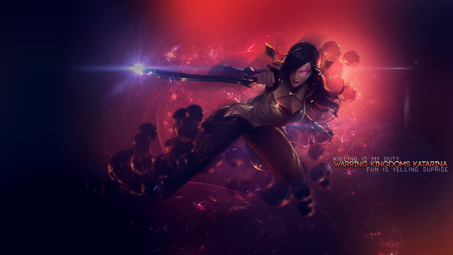 Katarina, Katarina Regni Combattenti, League of Legends, Rosso, Full HD, sfondo desktop