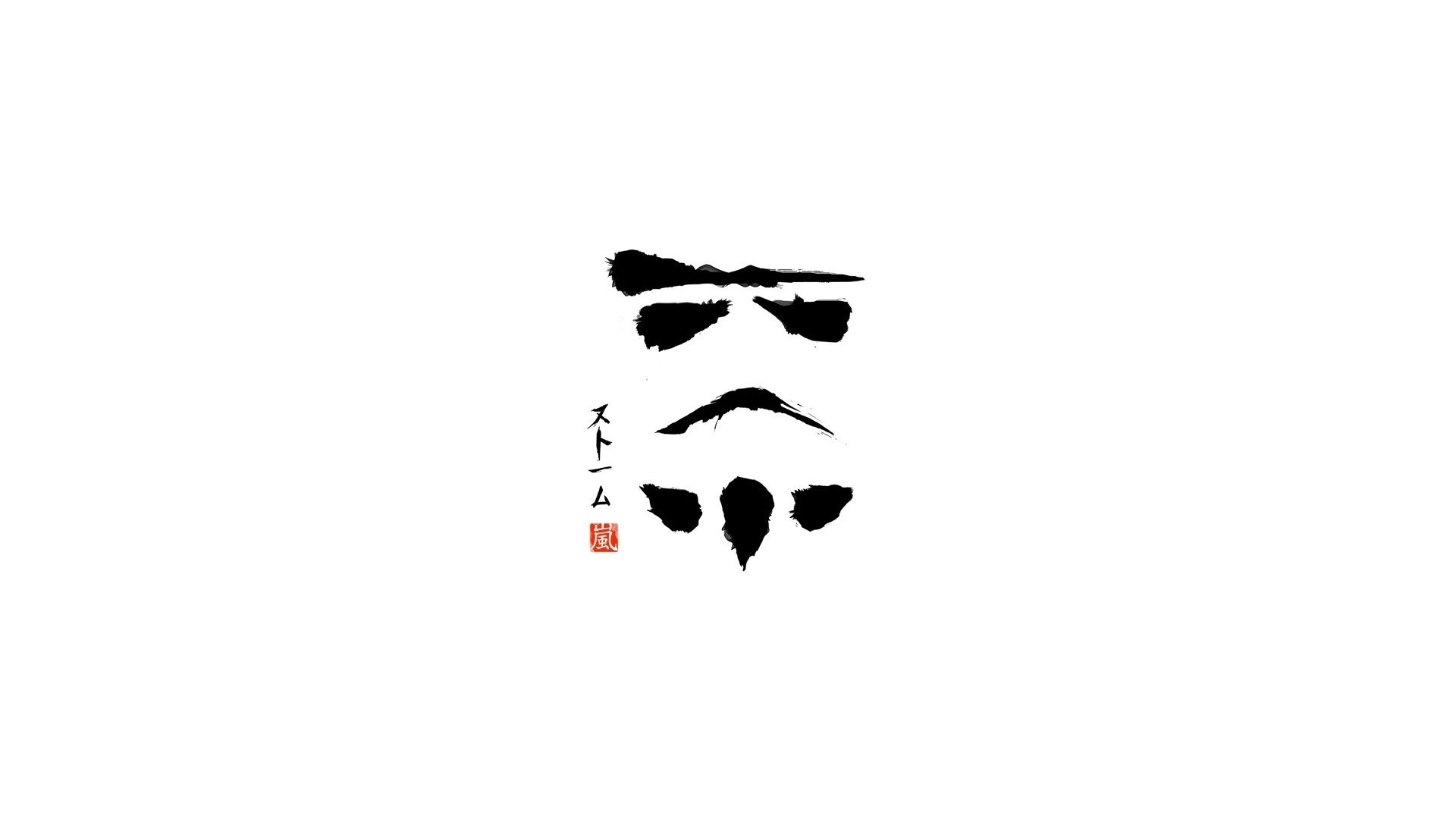 Stormtrooper, Star Wars, Inchiostro, Stile giapponese, Full HD, sfondo per PC e portatile