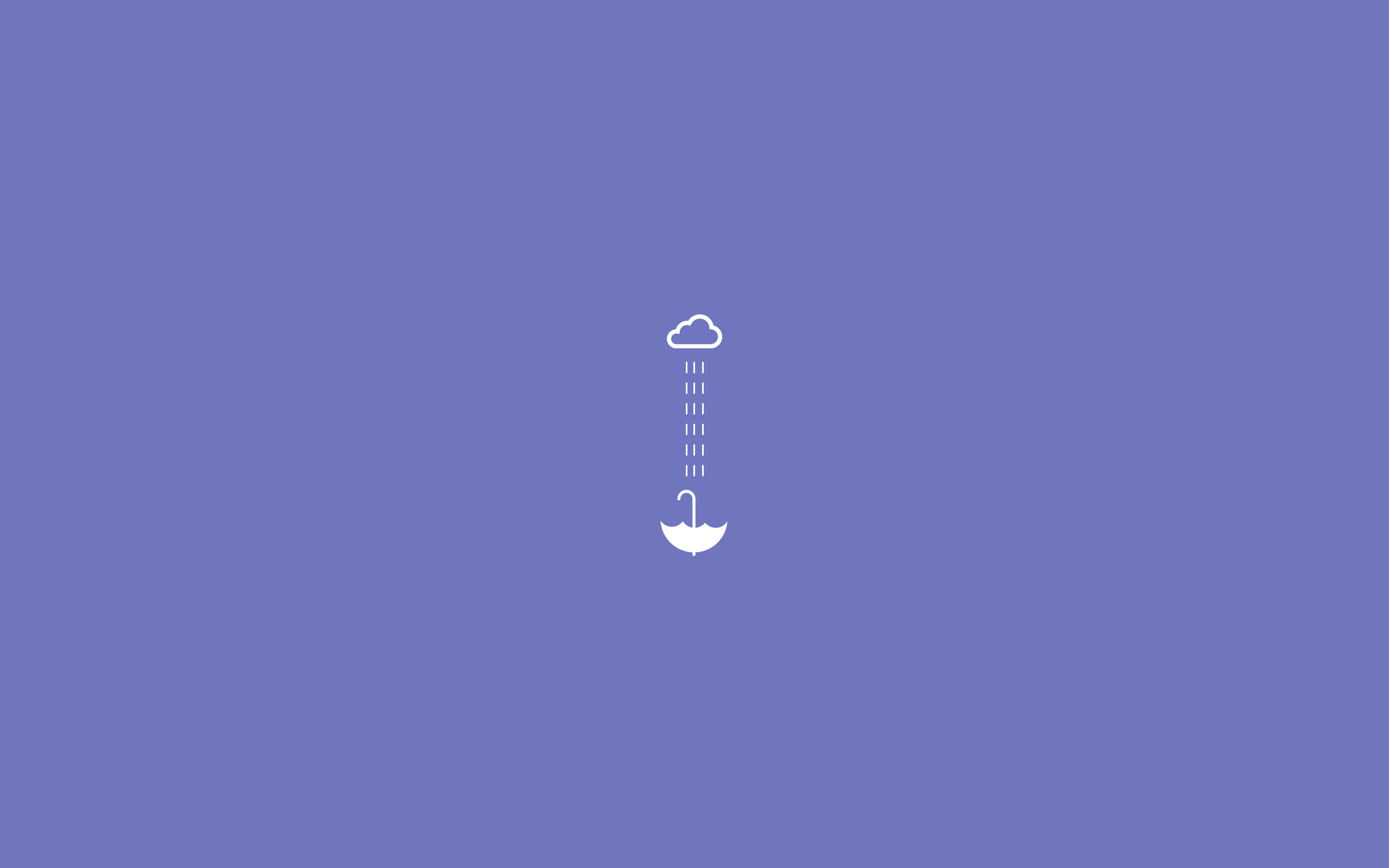 Nuvola, Pioggia, Ombrello, Sfondo viola, Minimal, 2K, wallpaper per PC