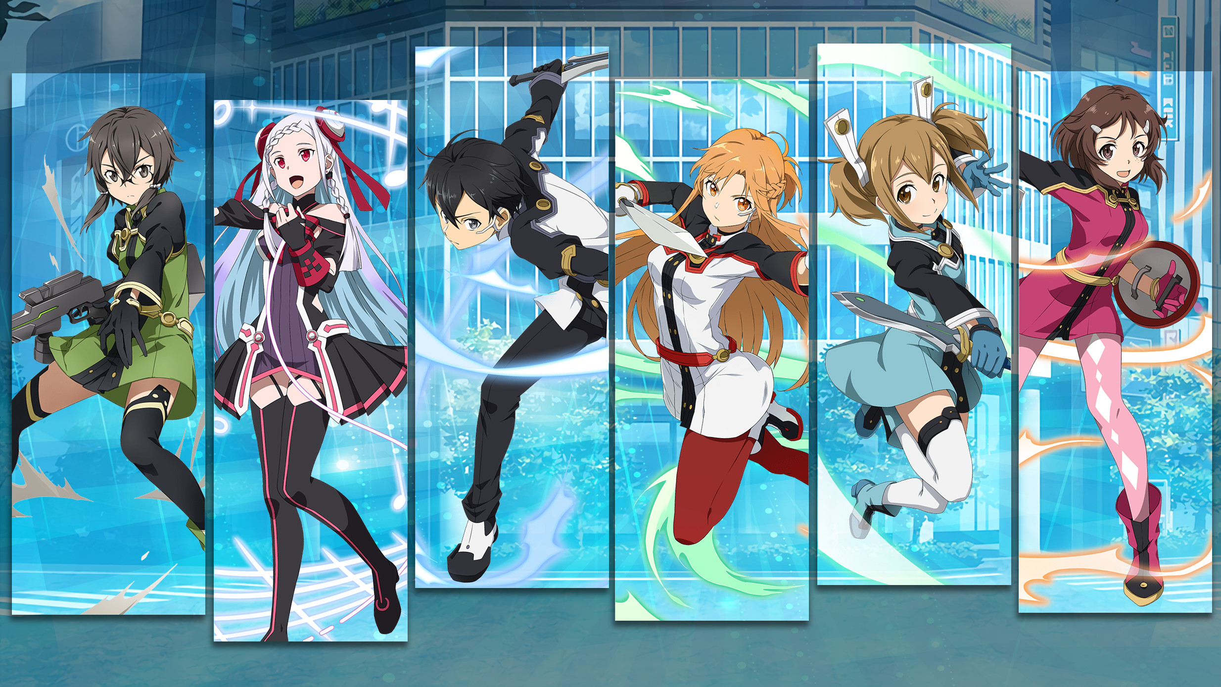Kirito, Asuna, Yuuki, Silica, Lisbeth, Sword Art Online, Full HD, sfondo per PC