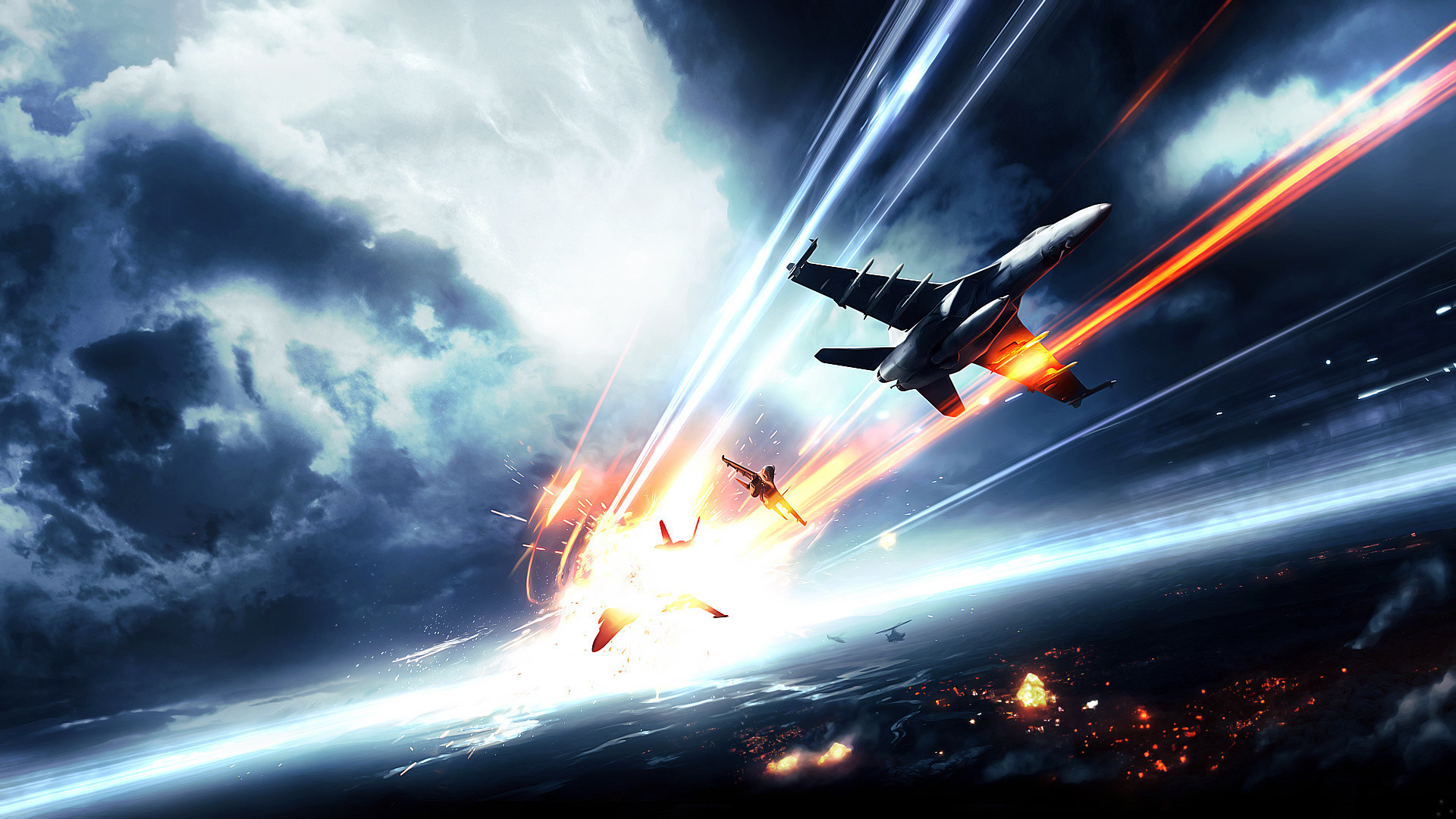Battlefield 3, Caccia F/A-18, Combattimento aereo, Missili, Esplosione, sfondo Windows 11