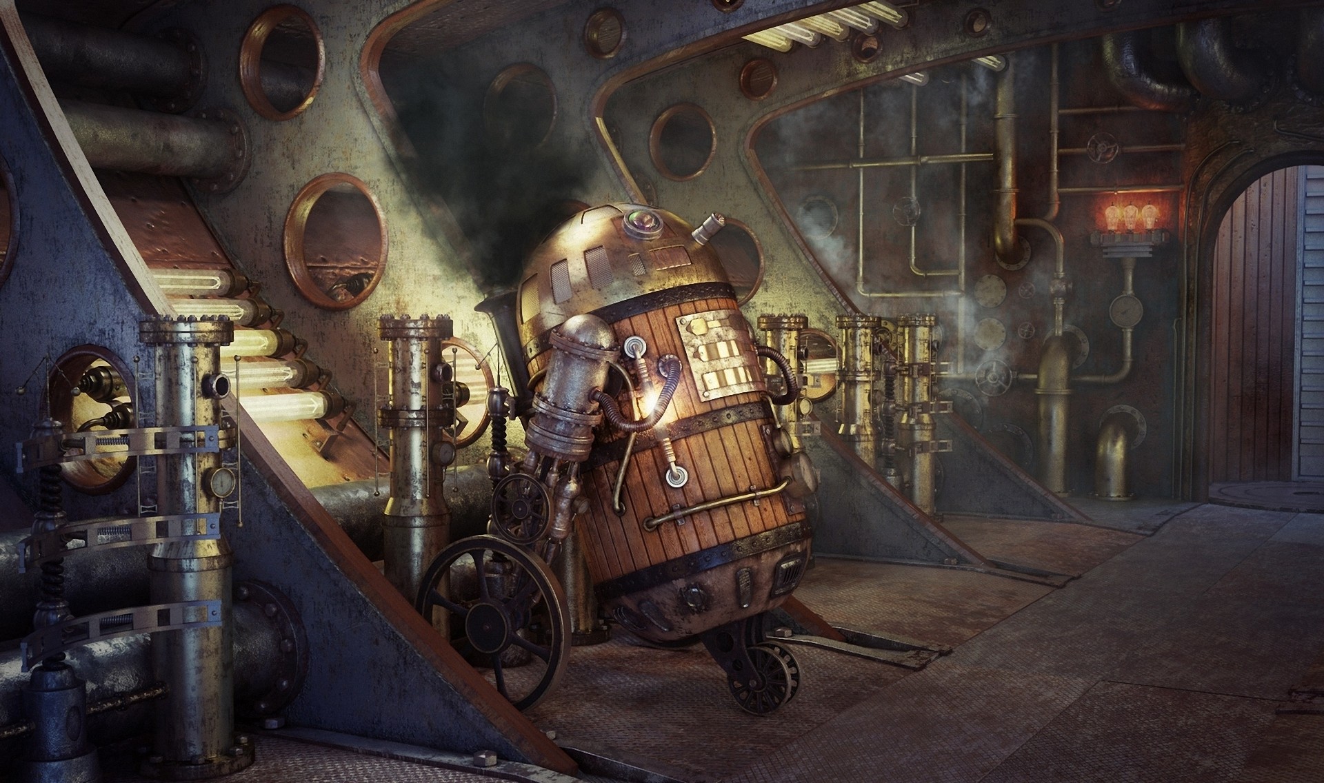 R2-D2, Robot, Caldaia, Steampunk, Full HD, sfondo per PC e portatile