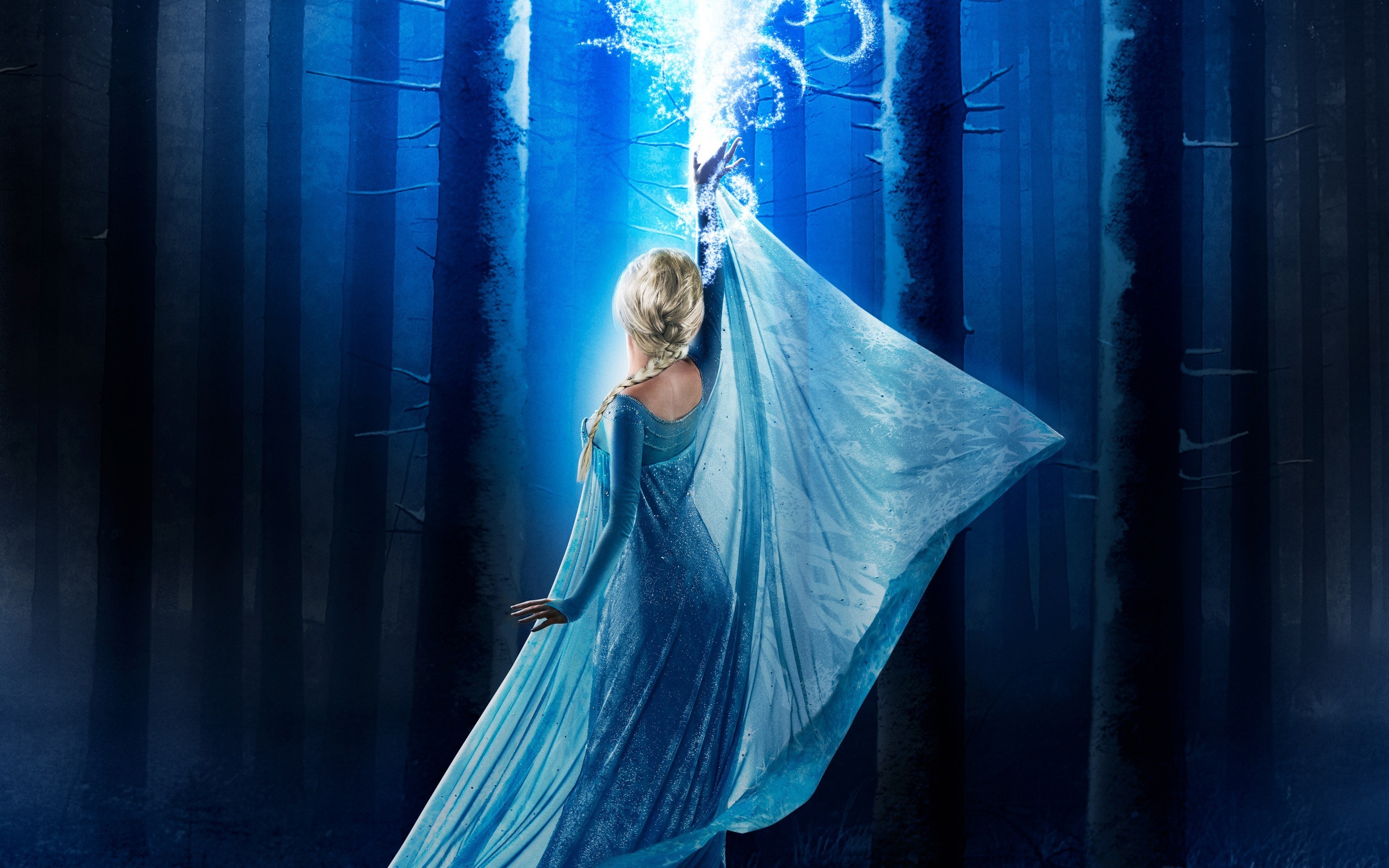 Elsa, C'era una volta, Frozen, Magia del ghiaccio, Foresta, 2K, sfondo per PC e portatile