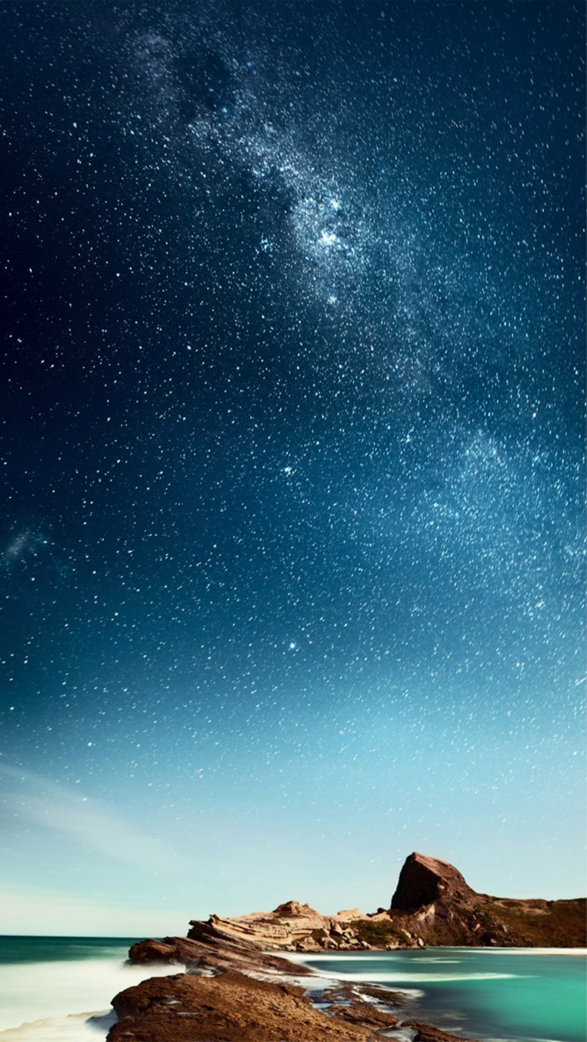 Via Lattea, Costa, Notte, Blu, Full HD, schermata di blocco iPhone 5