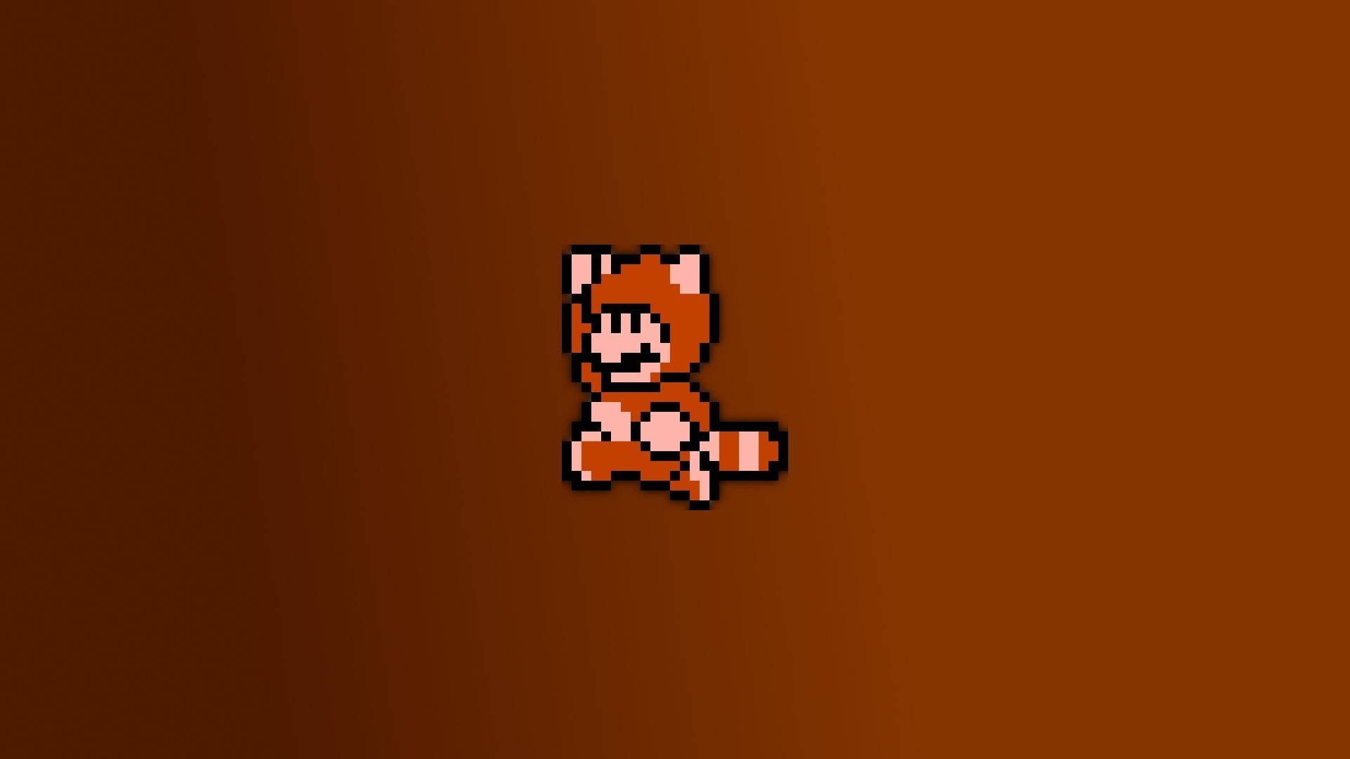 Mario Tanooki, Super Mario Bros. 3, Pixel art, Sfondo marrone, 1920x1080, wallpaper desktop