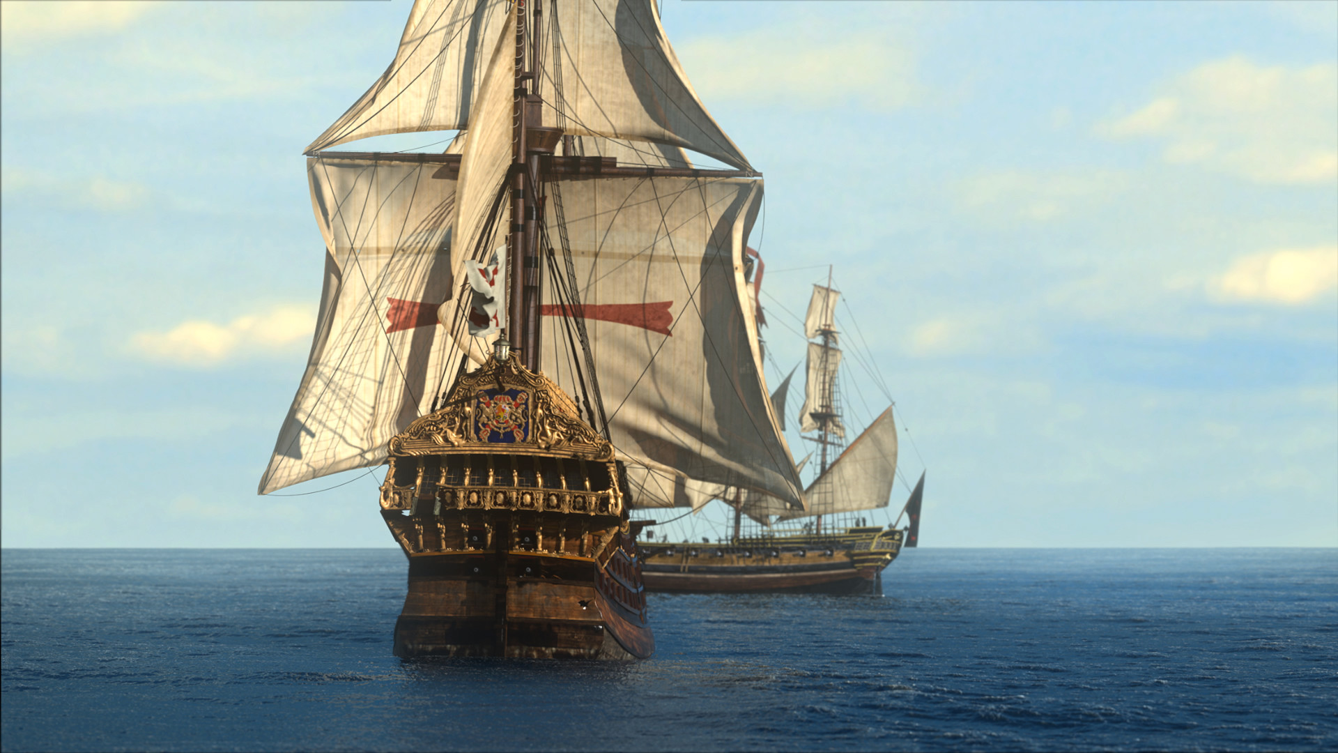 Black Sails, Galeone, Vele, Mare, Full HD, sfondo Windows 11
