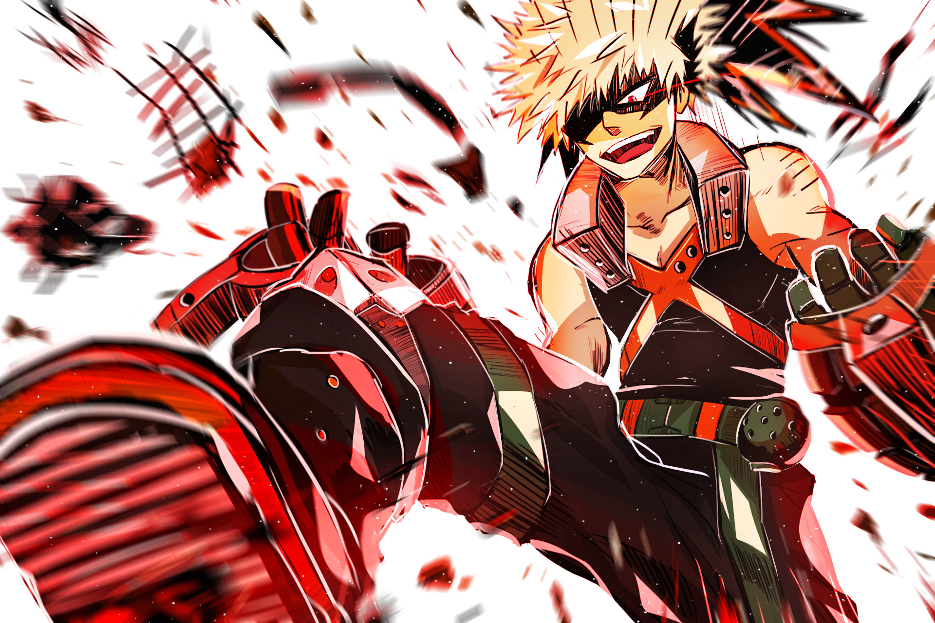 Katsuki Bakugo, My Hero Academia, Esplosione, Rosso, Azione, Full HD, sfondo desktop