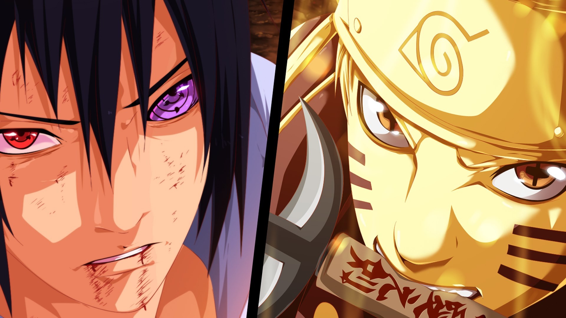 Sasuke Uchiha, Naruto Uzumaki, Rinnegan, Primo piano, Full HD, sfondo per portatile