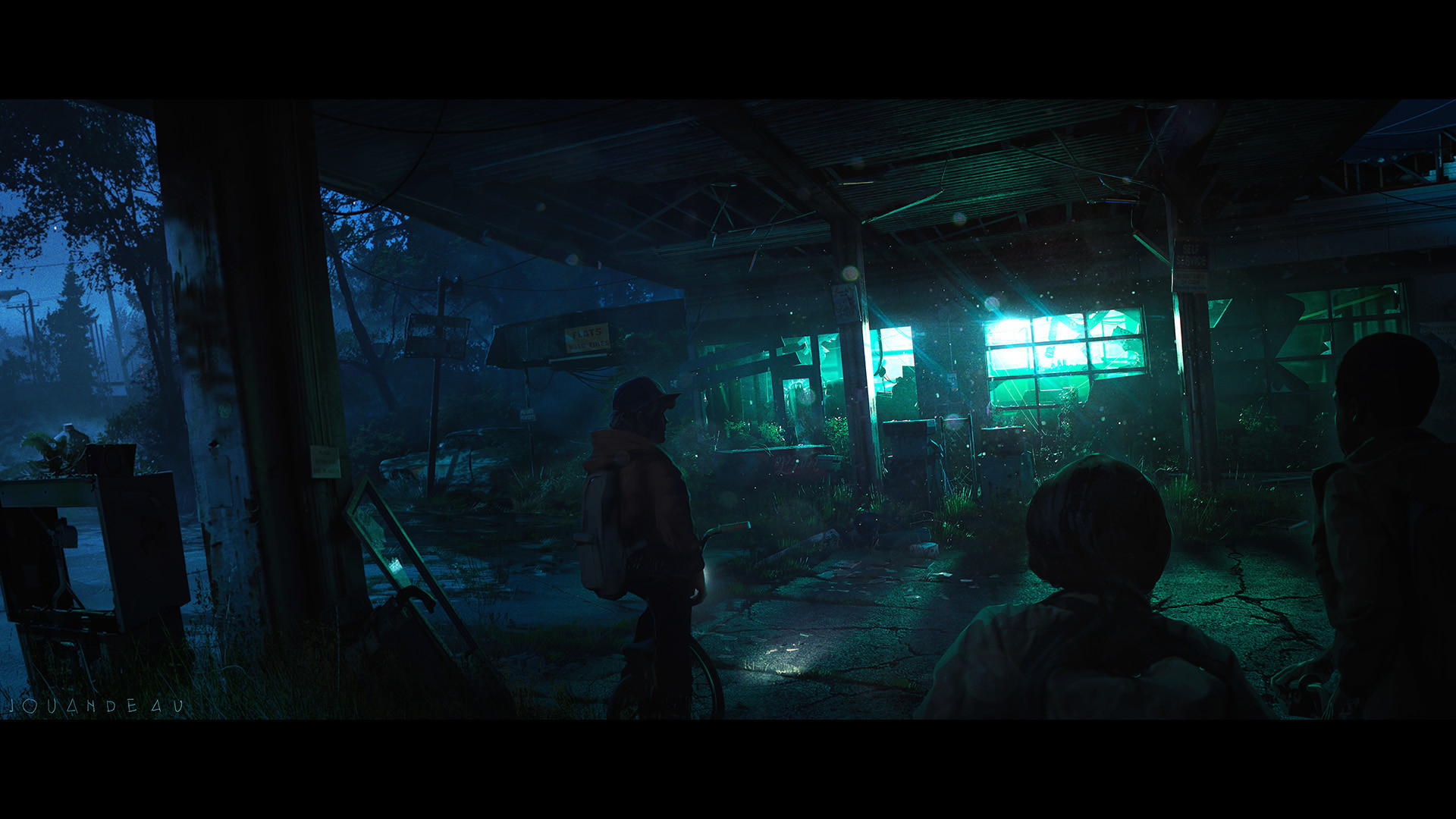 Stranger Things, Sottosopra, Notte, Verde scuro, 16:9 Full HD, wallpaper widescreen