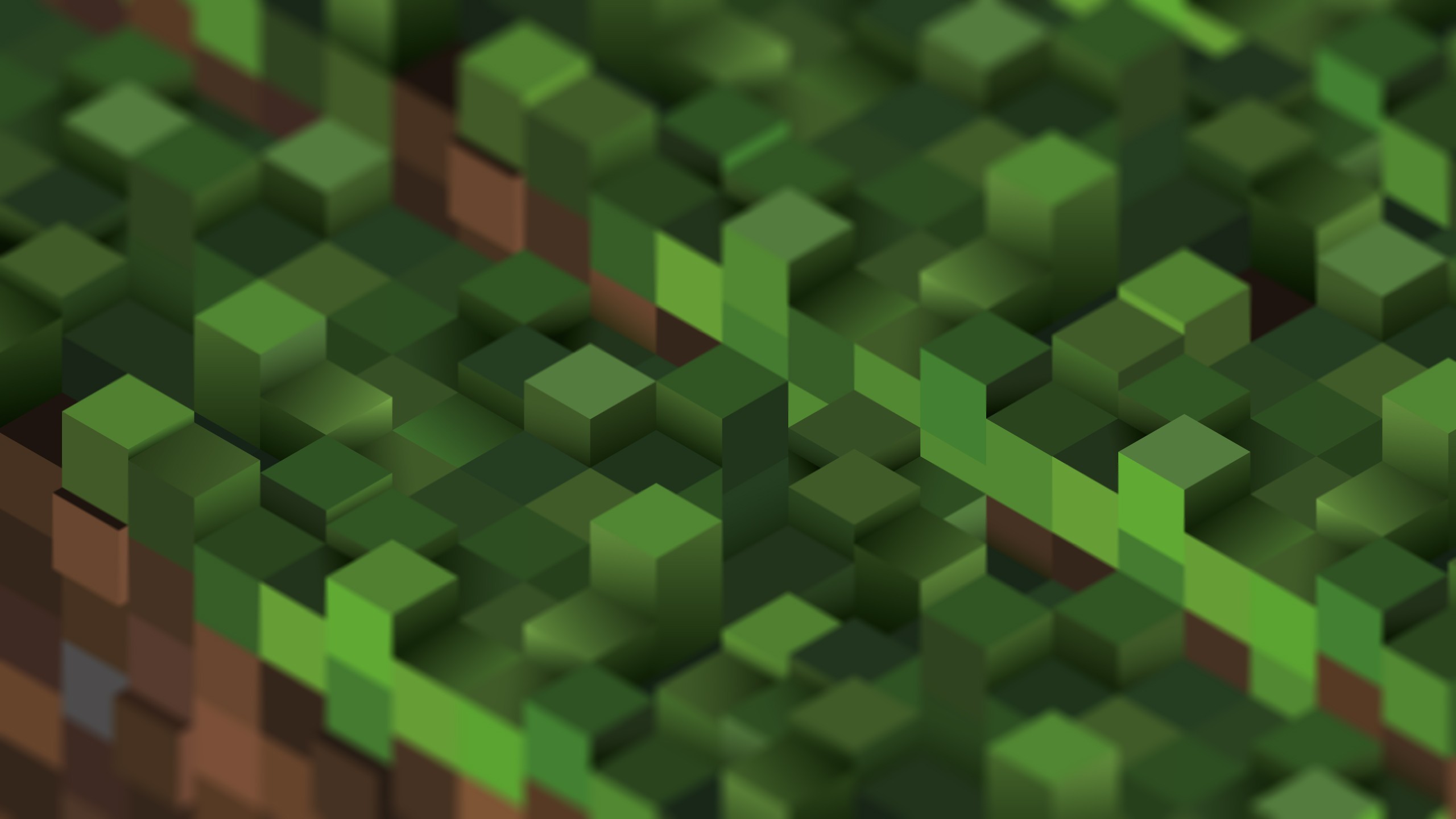 Blocchi d'erba, Minecraft, Cubi, Verde, Primo piano, 2K, sfondo desktop