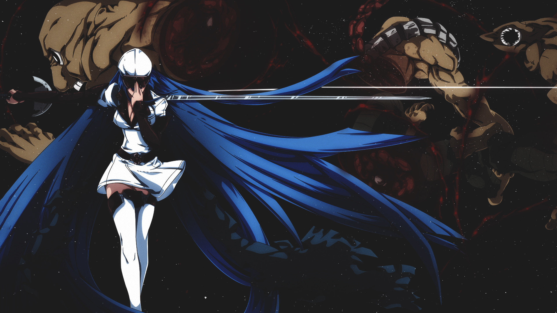 Esdeath, Akame ga Kill!, Sciabola, Capelli blu, 1920x1080, immagine di sfondo