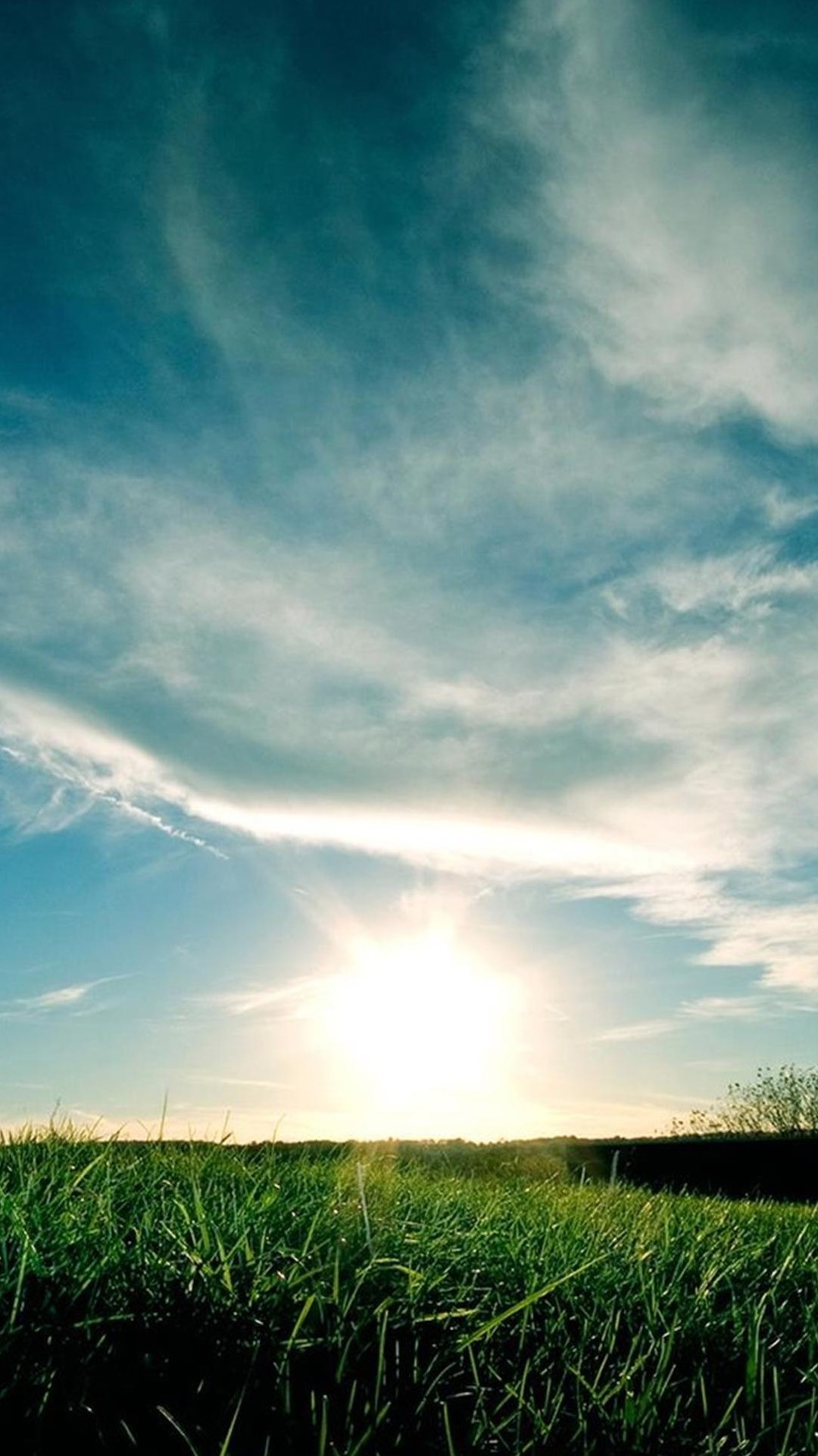Prato, Cielo nuvoloso, Sole, Verde acqua, wallpaper LG G2