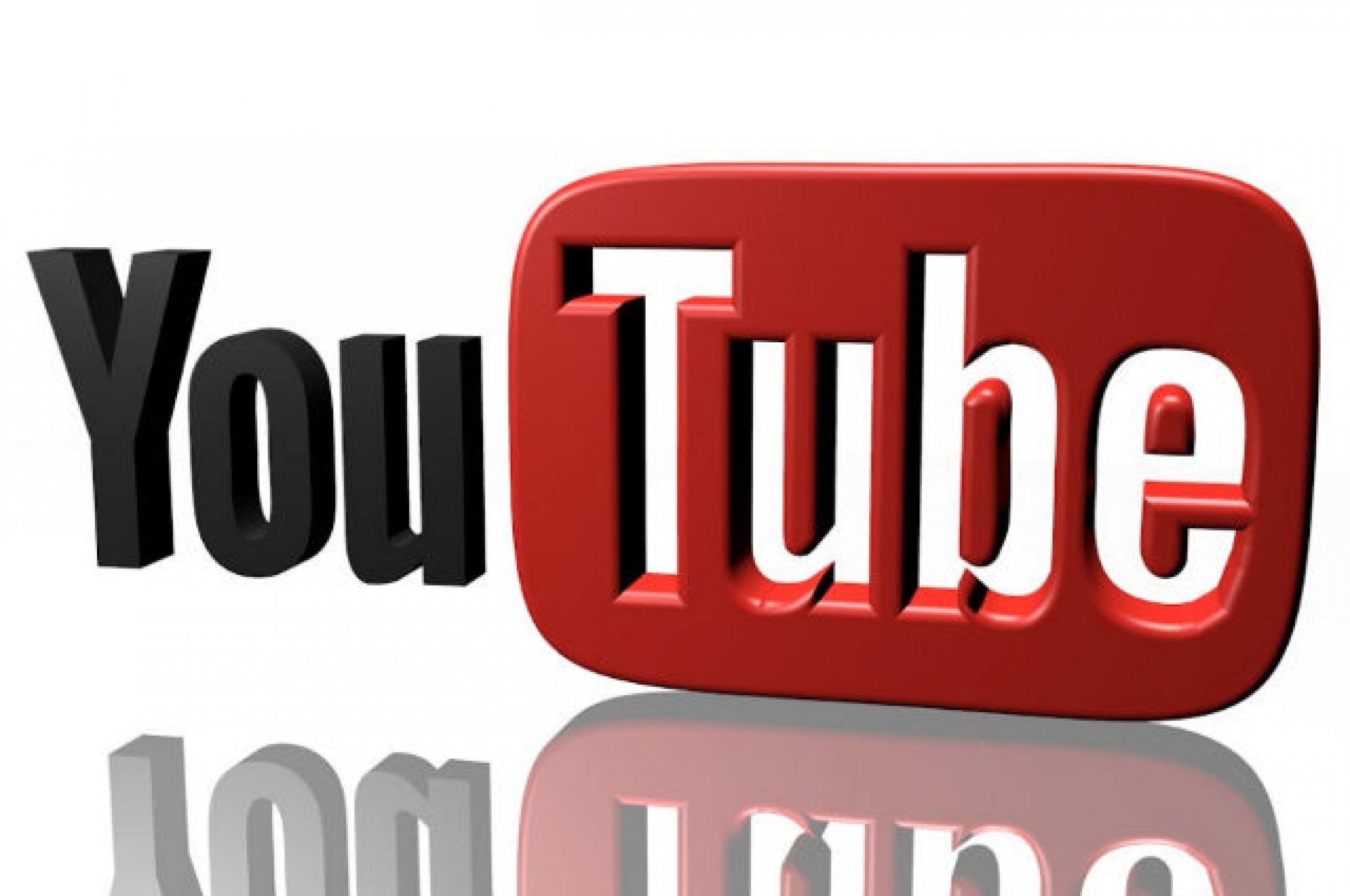 YouTube, Logo, Logo 3D, Sfondo bianco, Full HD, wallpaper per portatile