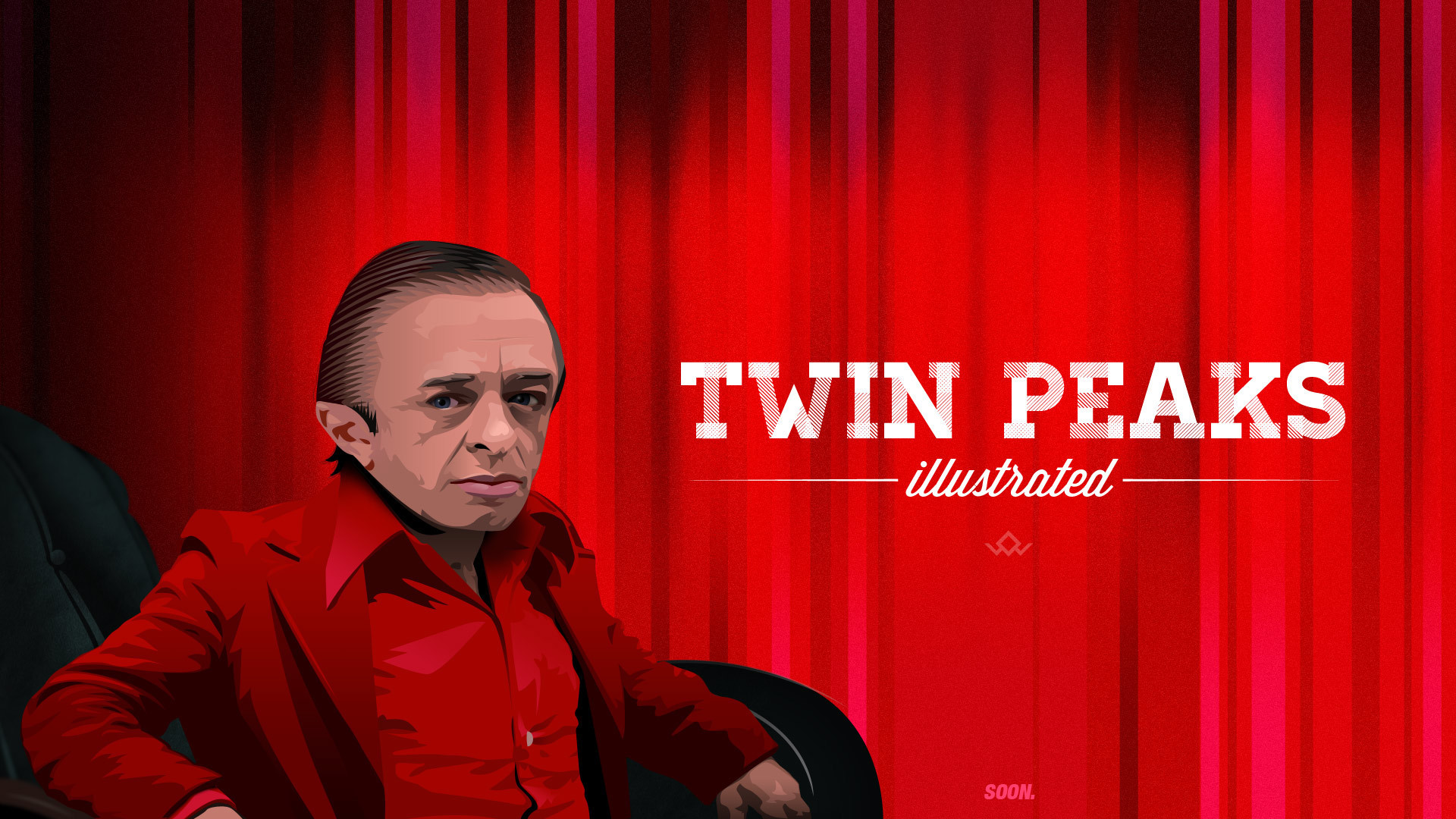Twin Peaks, Uomo da un altro posto, Twin Peaks Illustrated, Tende rosse, Illustrazione, sfondo per PC