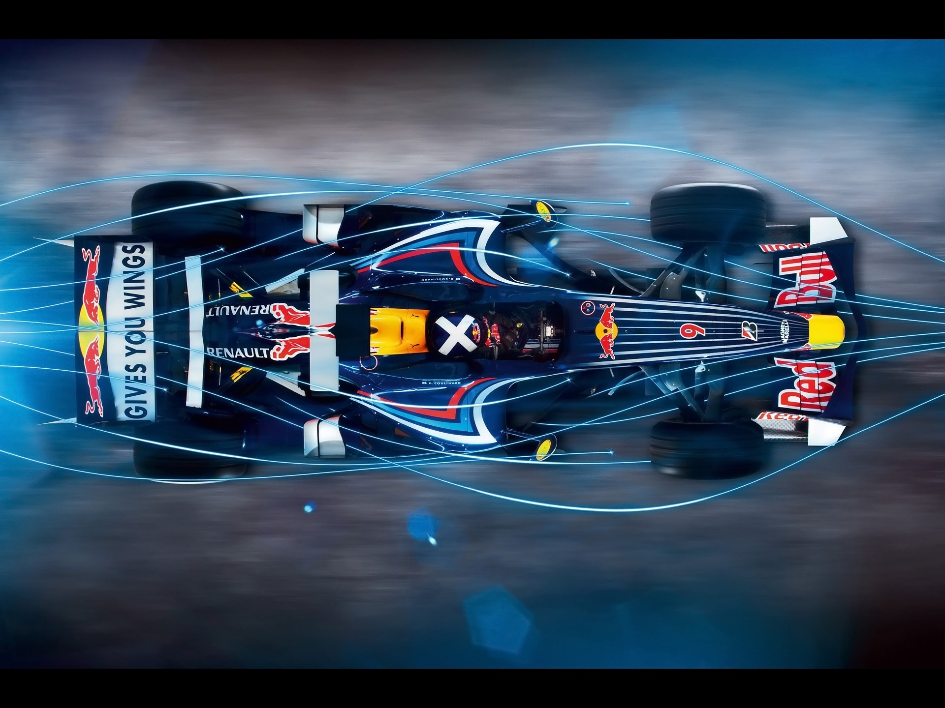 Red Bull Racing, Formula 1, Vista dall'alto, Arte digitale, sfondo per iPad e tablet