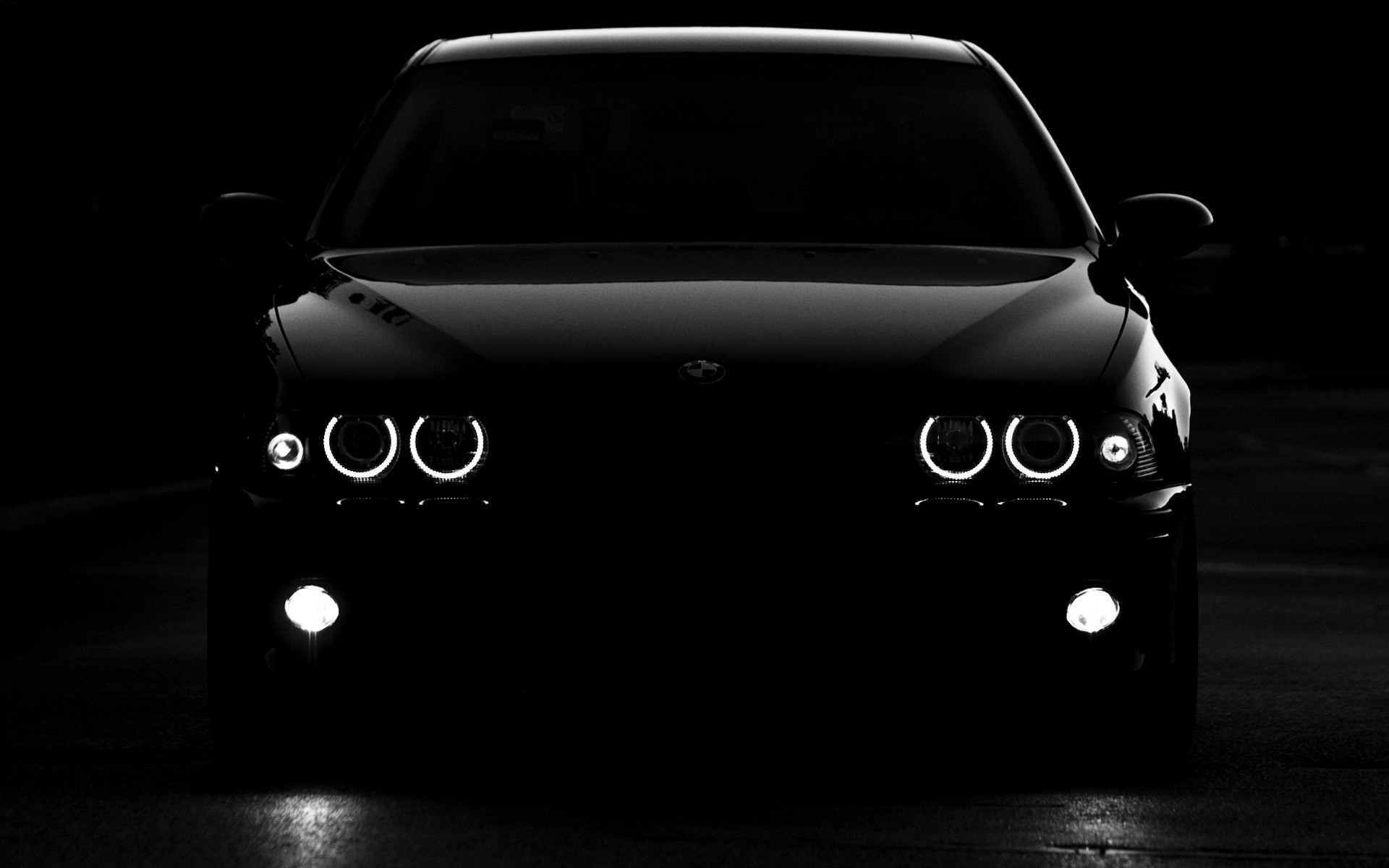 BMW Serie 5 (E39), BMW, Angel eyes, Sfondo nero, 1920x1200, wallpaper desktop