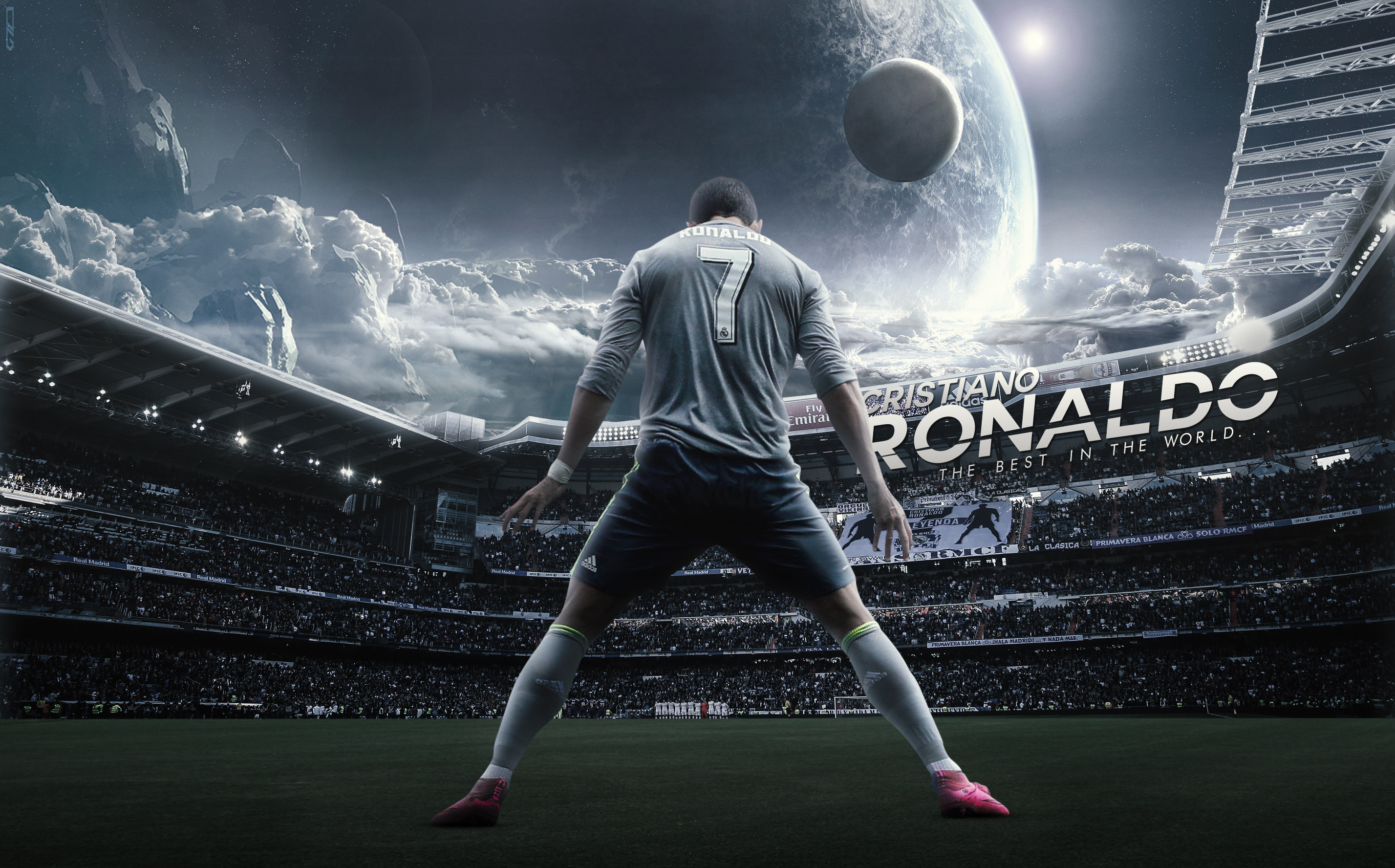 Cristiano Ronaldo, Stadio, Celebrazione Siuuu, Luna, 2855x1776, sfondo MacBook Pro