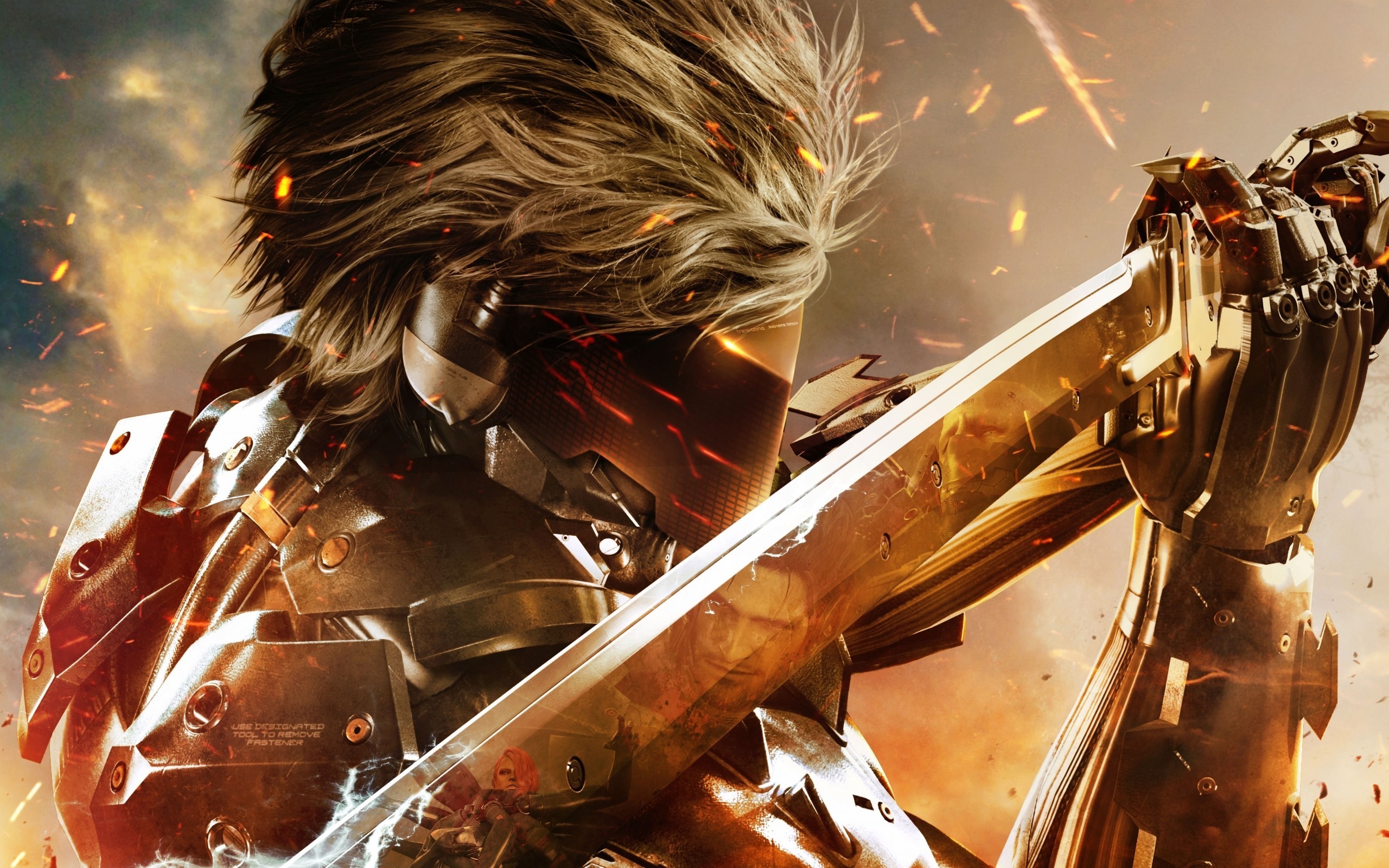 Raiden, Metal Gear Rising: Revengeance, Spada, Toni dorati, 2560x1600, immagine di sfondo
