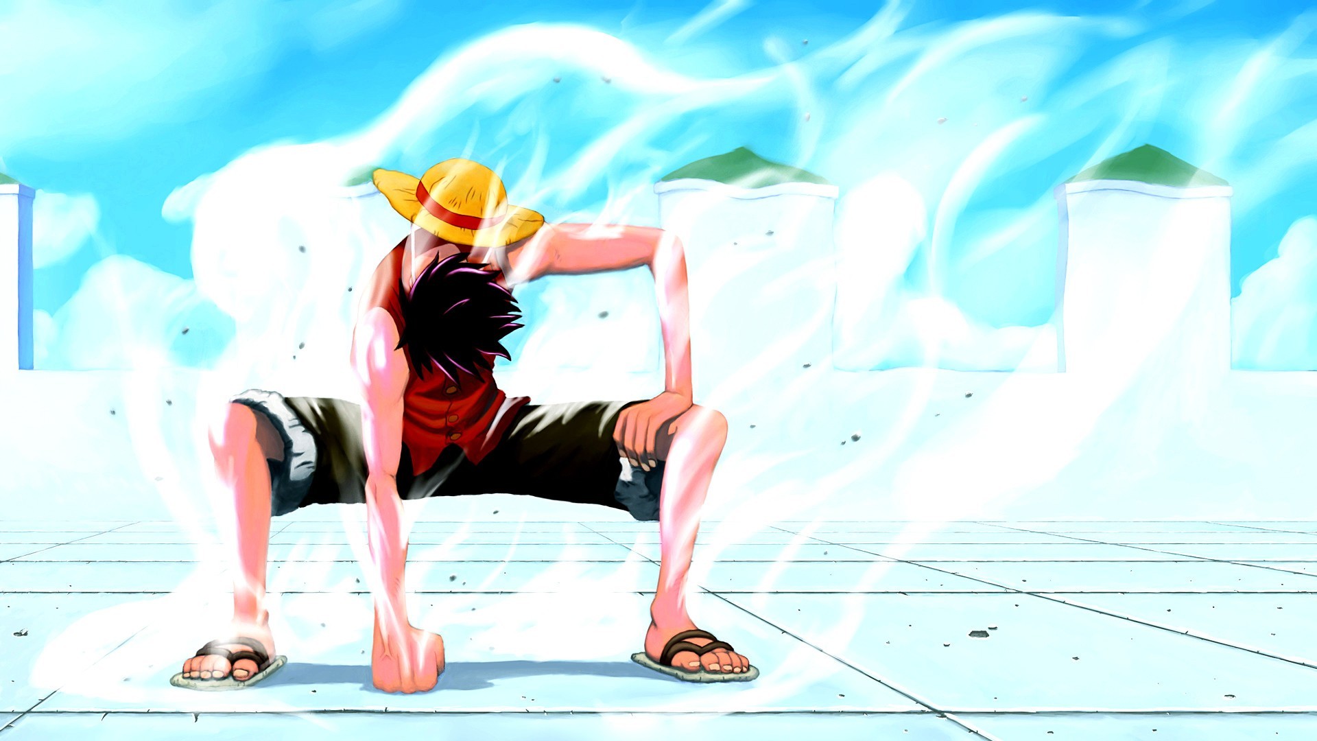 Monkey D. Luffy, One Piece, Gear Second, Vapore, 1920x1080, sfondo per PC
