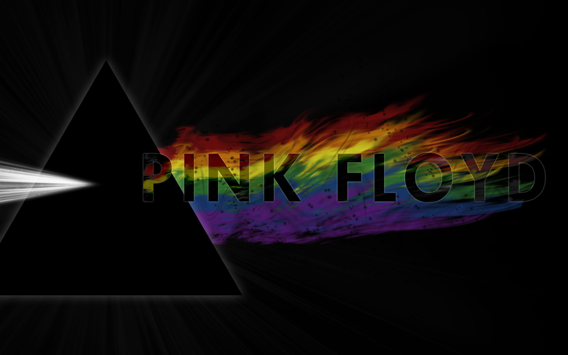 Pink Floyd, The Dark Side of the Moon, Prisma, Logo, Arcobaleno, sfondo 16:10 Full HD