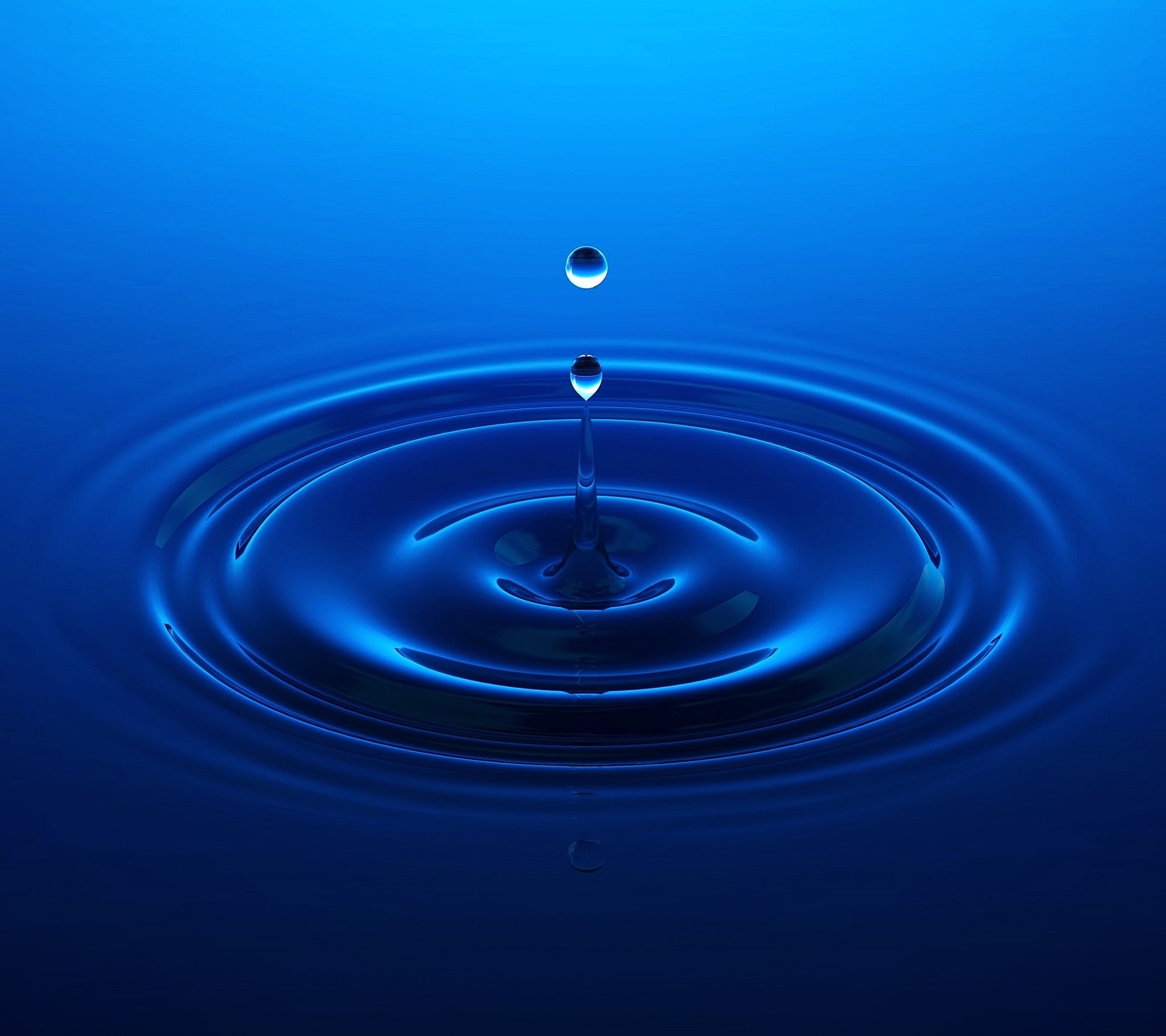 Goccia d'acqua, Cerchi, Blu, Full HD, sfondo Samsung