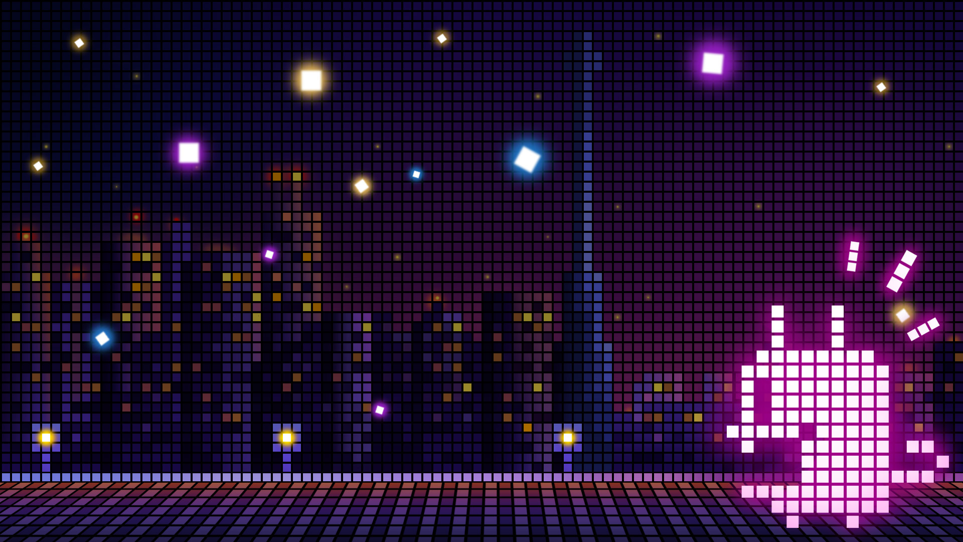 Pixel art, Città, Notte, Neon, Full HD 1080p, sfondo desktop