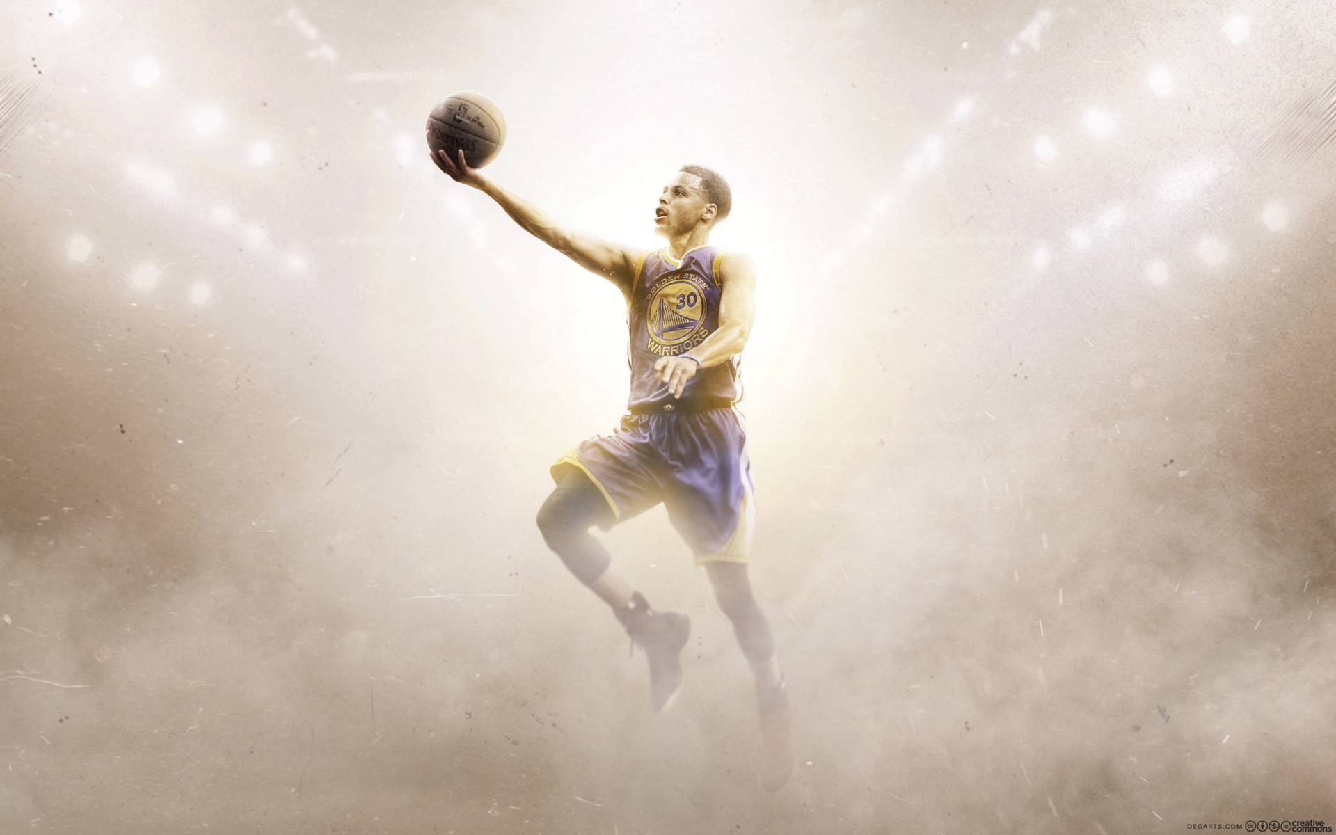 Stephen Curry, Golden State Warriors, Schiacciata, Luce, 16:10 Full HD, sfondo widescreen