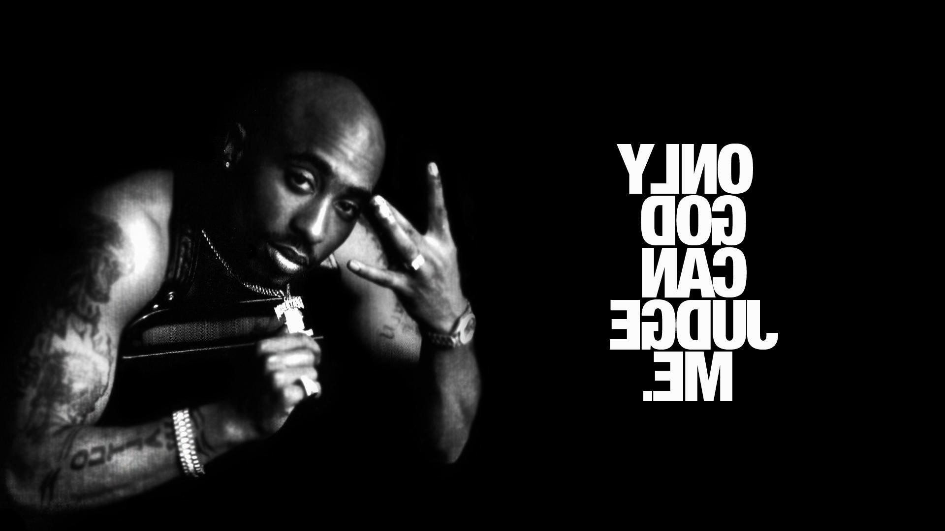 Tupac Shakur, 2Pac, Only God Can Judge Me, Bianco e nero, Full HD, sfondo Windows 11