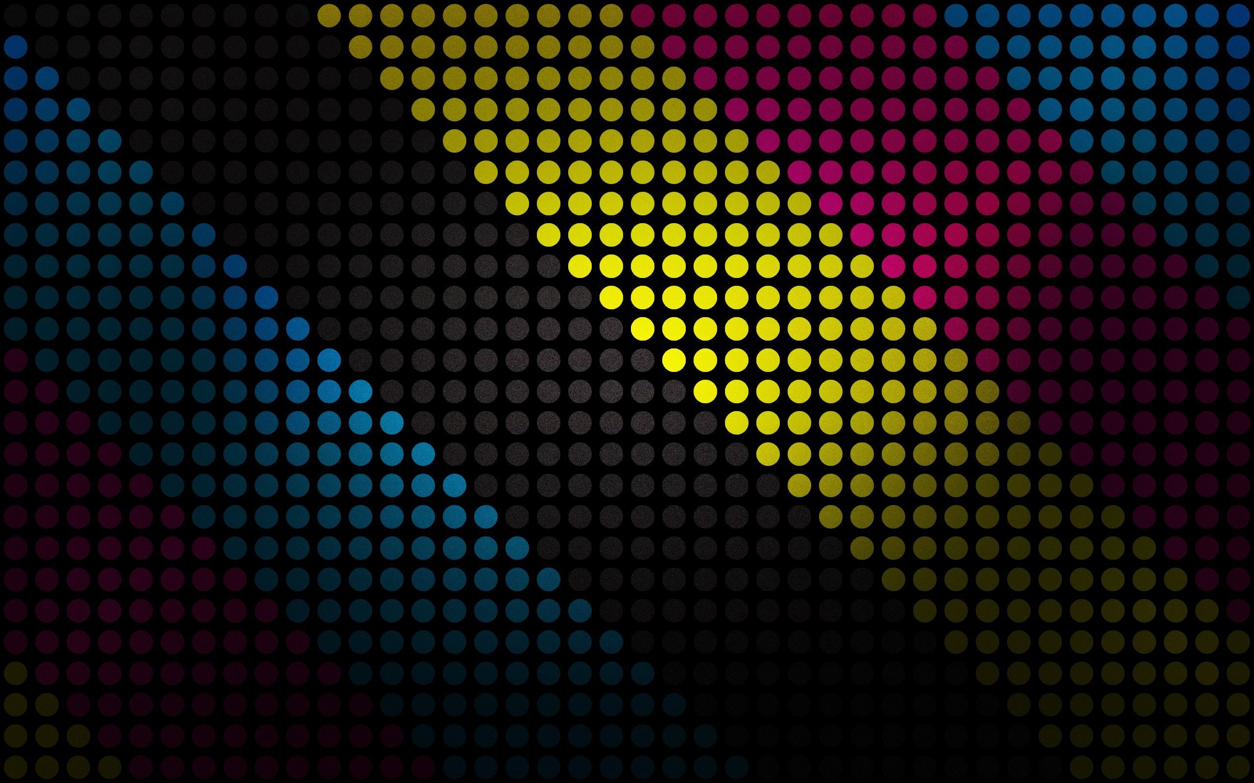 Punti colorati, Pattern, CMYK, Sfondo nero, wallpaper per cellulare