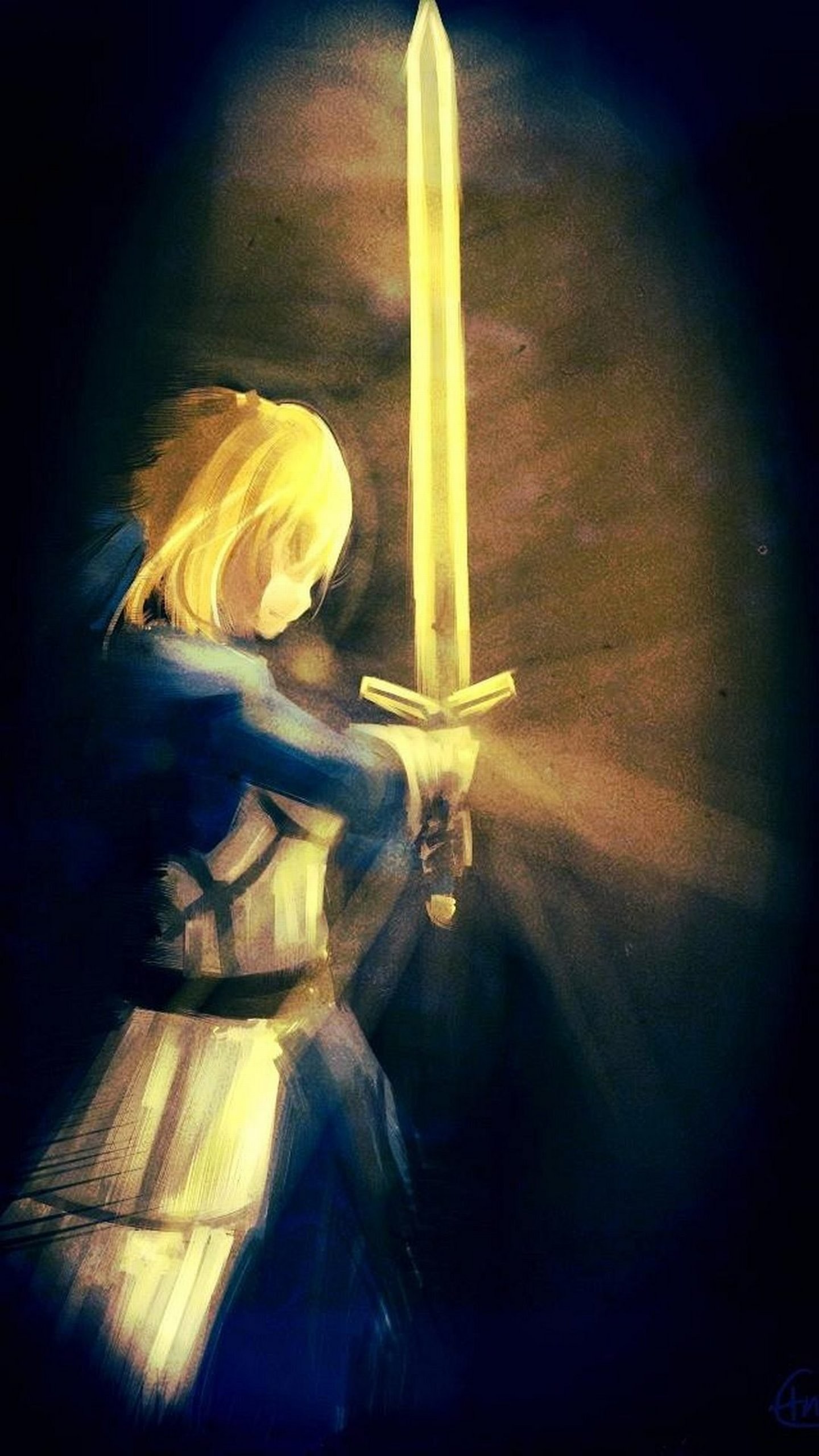 Saber, Fate/Stay Night, Spada, Anime, sfondo per iPhone 7