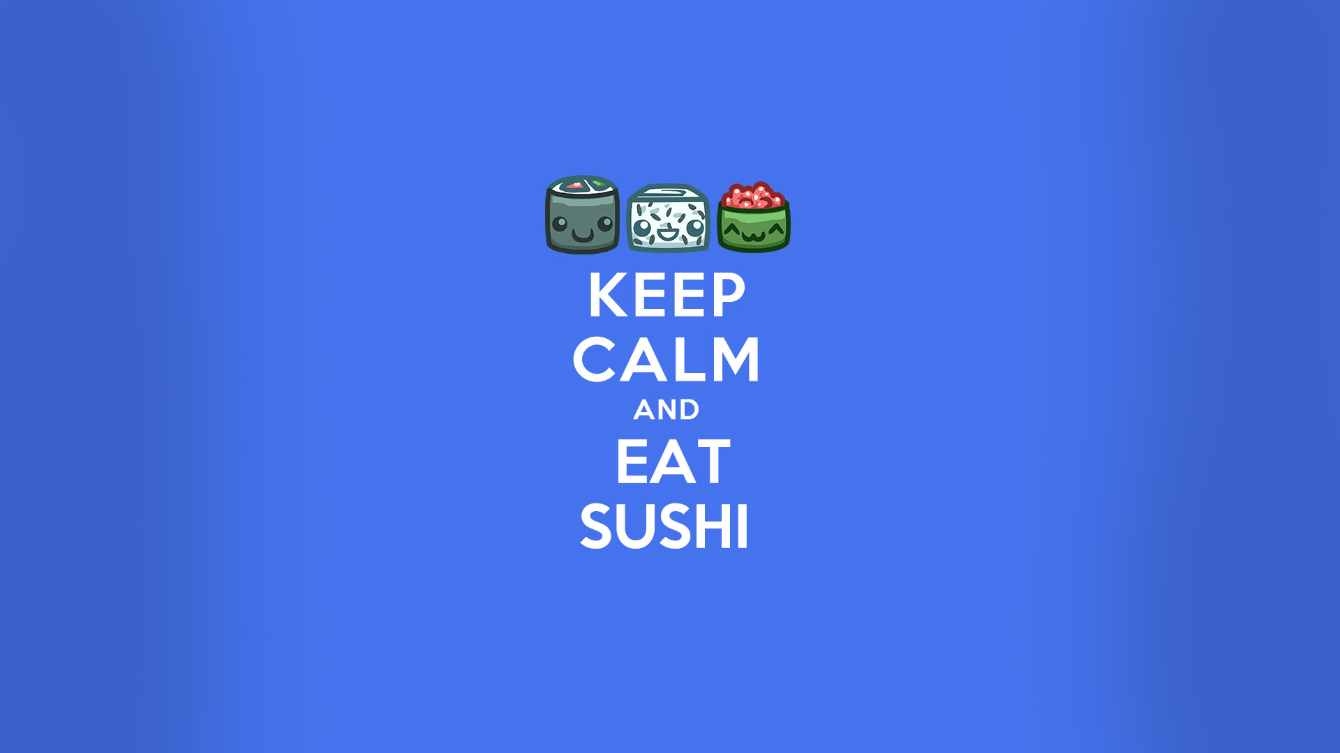 Keep Calm and Eat Sushi, Sushi, Blu, Full HD, wallpaper desktop
