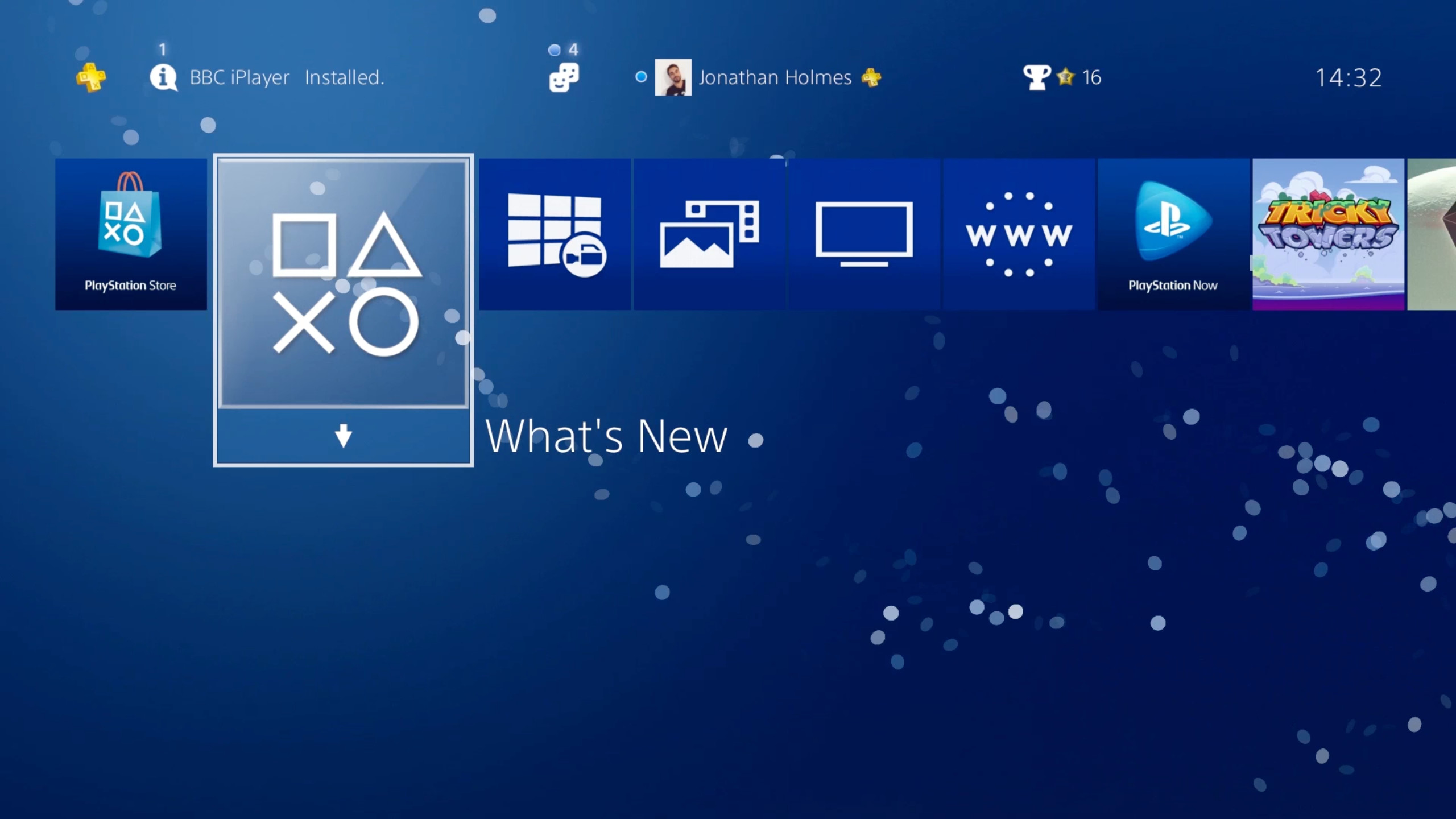 Interfaccia PS4, PlayStation 4, Menu, Sfondo blu, 2K, wallpaper per PC