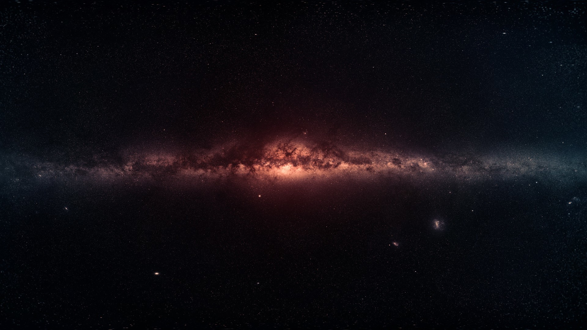Via Lattea, Panorama, Stelle, Sfondo nero, 1920x1080, wallpaper desktop