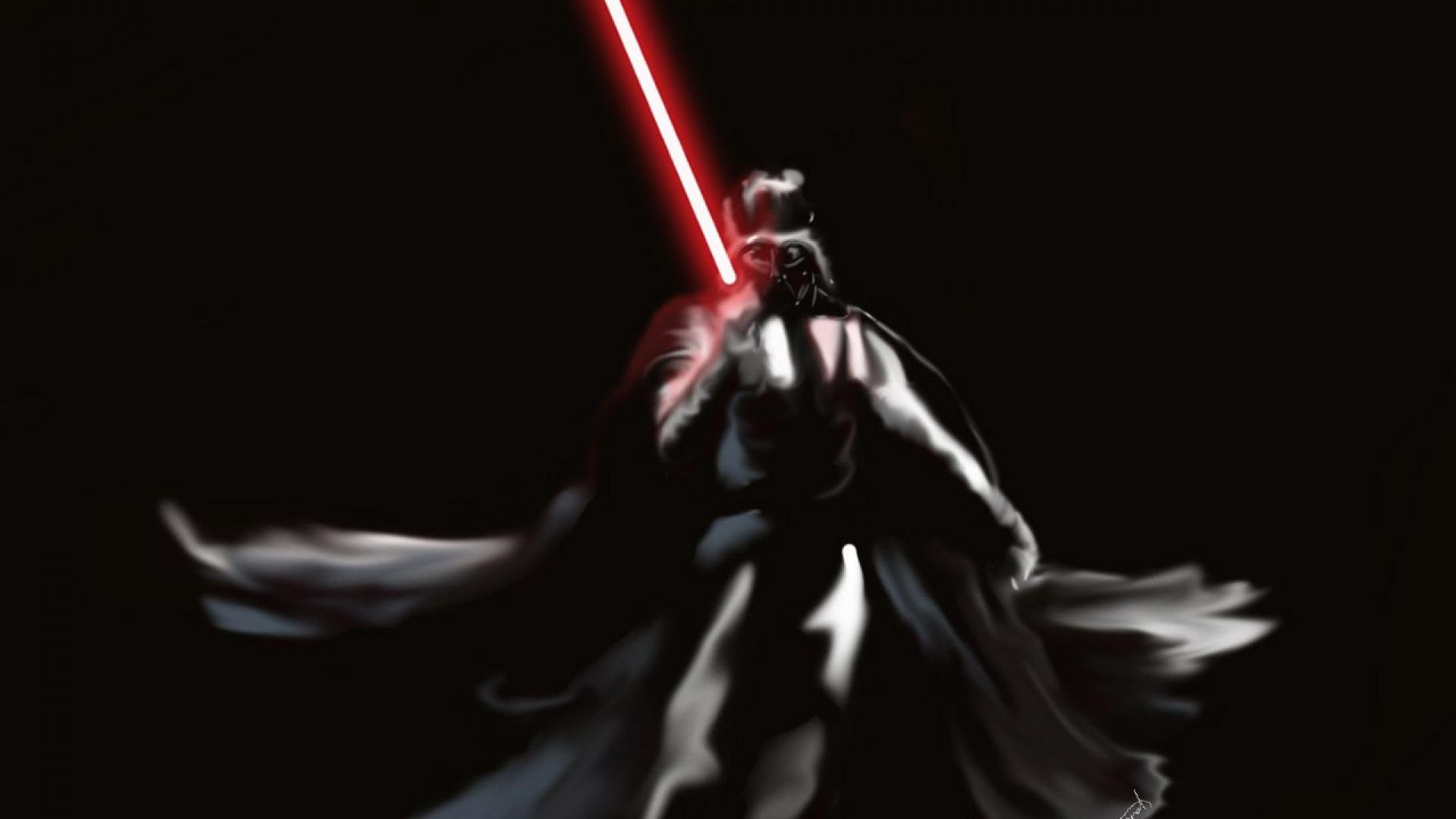 Darth Vader, Spada laser rossa, Mosso, Scuro, 1920x1080, sfondo per PC