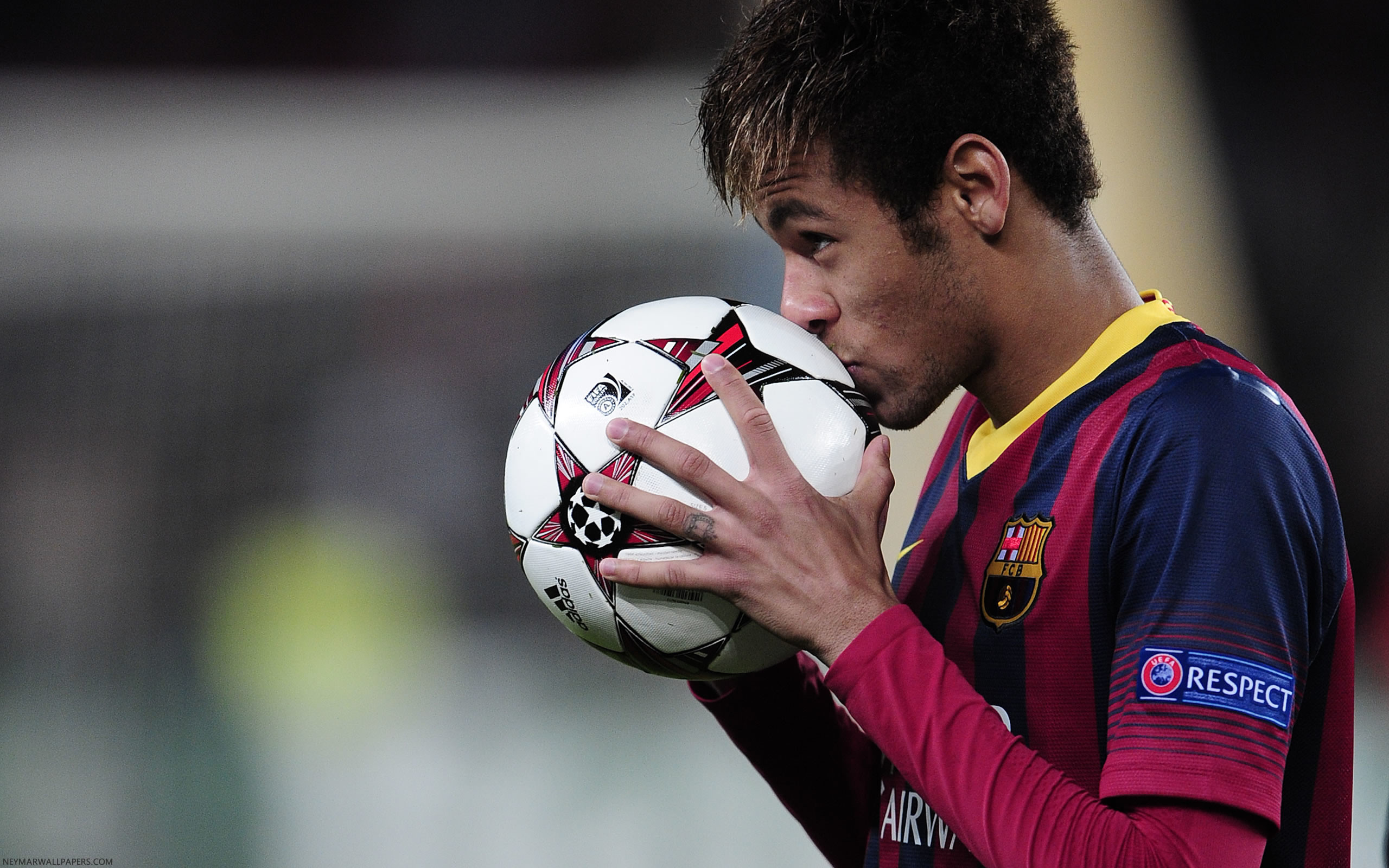 Neymar, FC Barcelona, Bacio al pallone, Champions League, 2K, sfondo per PC